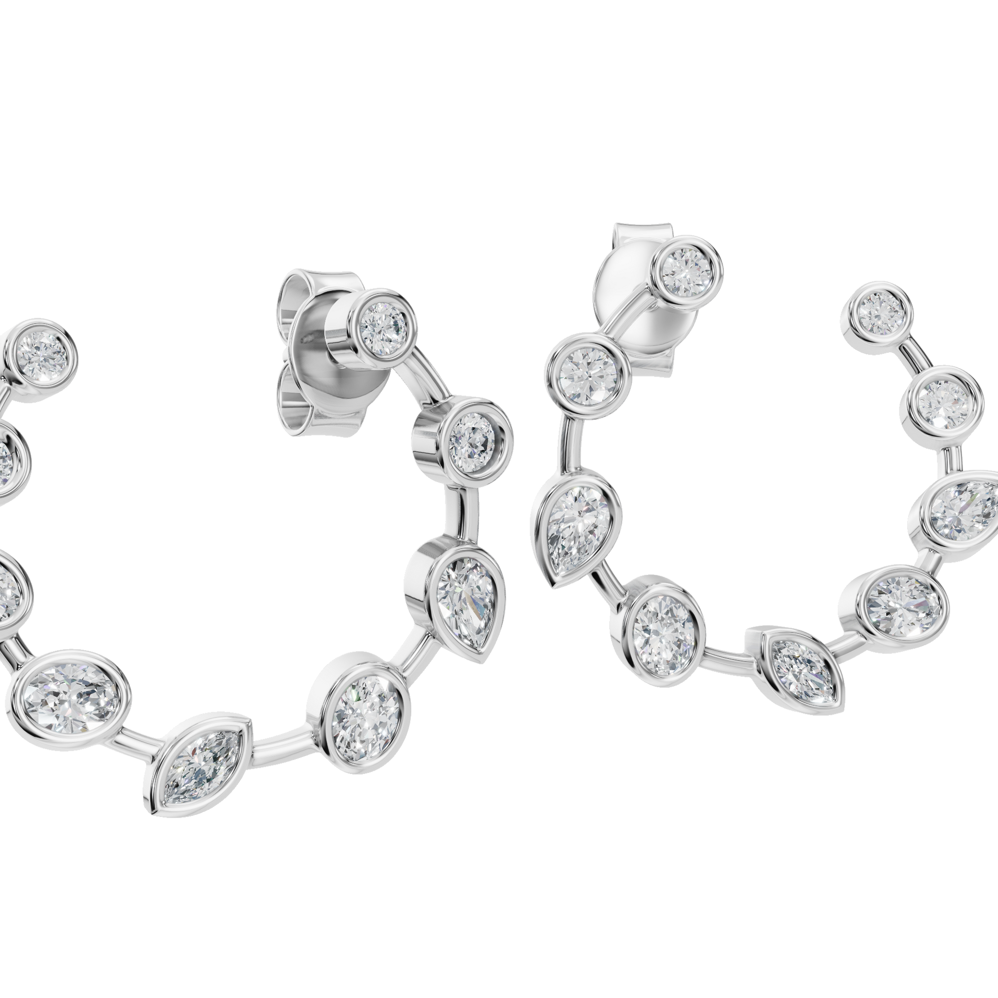 Modern Muse Bezel-Set Lab Grown Diamond Hoops