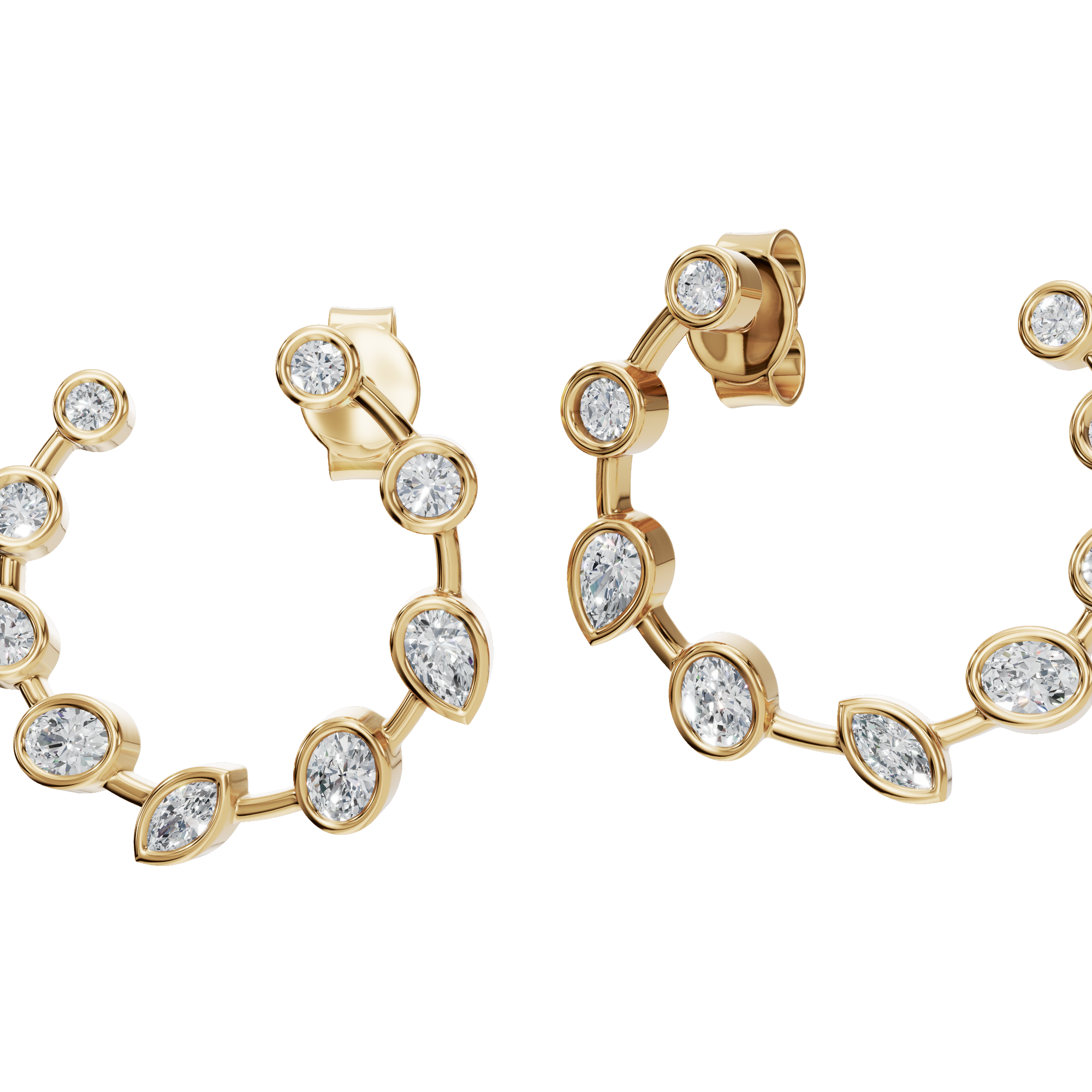 Modern Muse Bezel-Set Lab Grown Diamond Hoops