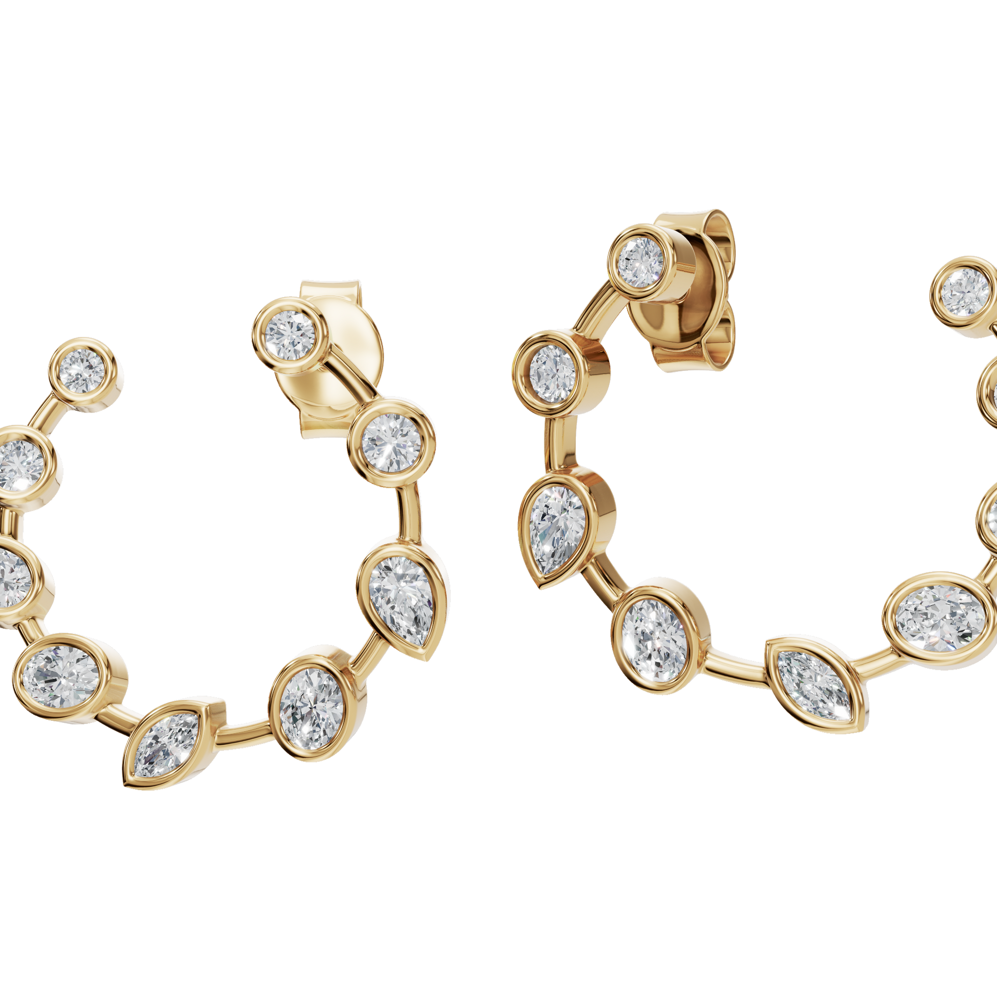 Modern Muse Bezel-Set Lab Grown Diamond Hoops