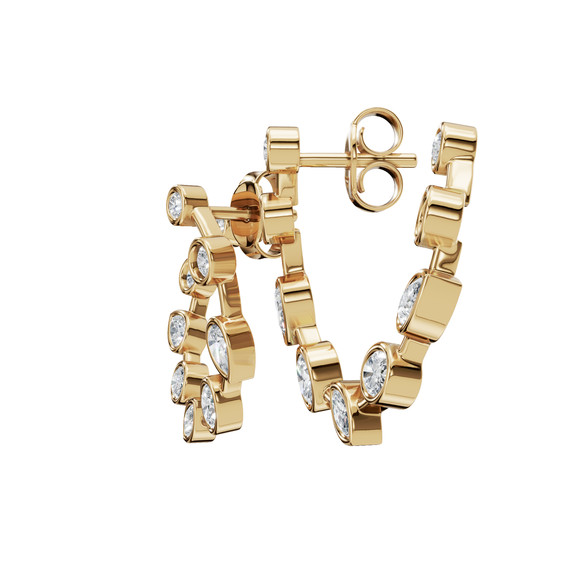 Modern Muse Bezel-Set Lab Grown Diamond Hoops