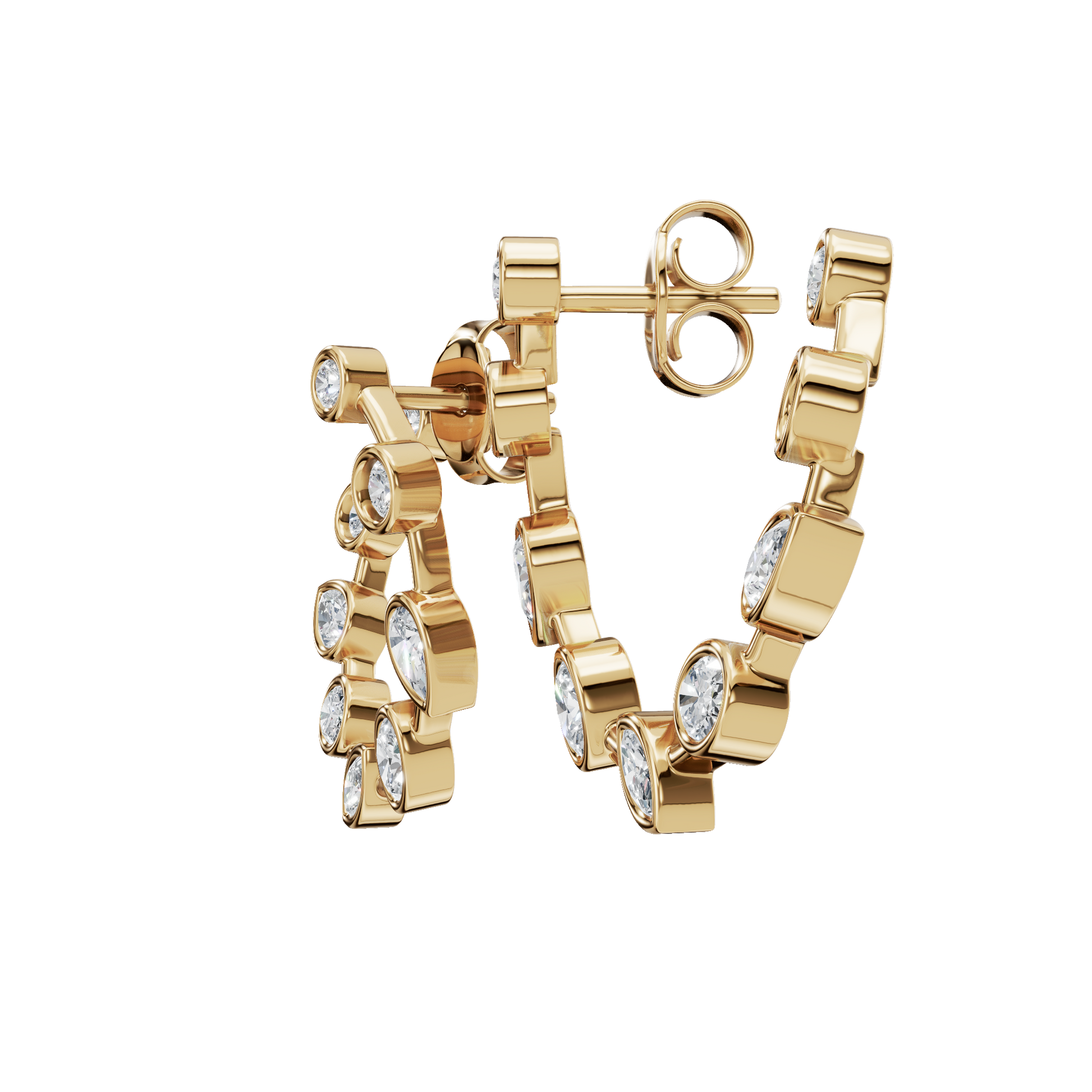 Modern Muse Bezel-Set Lab Grown Diamond Hoops