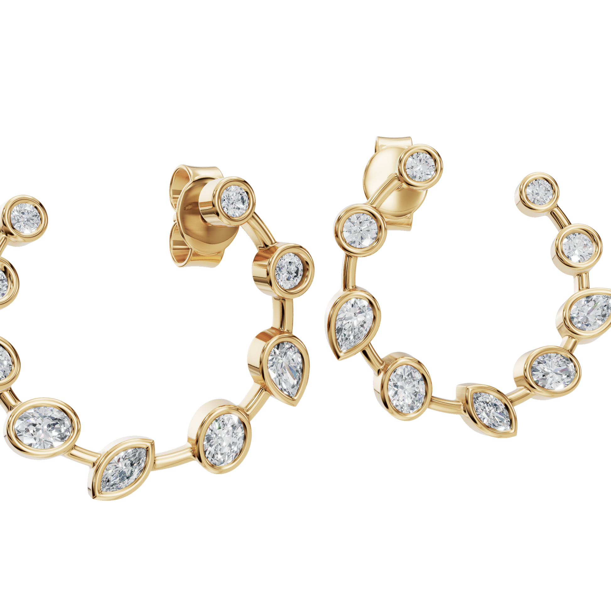 Modern Muse Bezel-Set Lab Grown Diamond Hoops