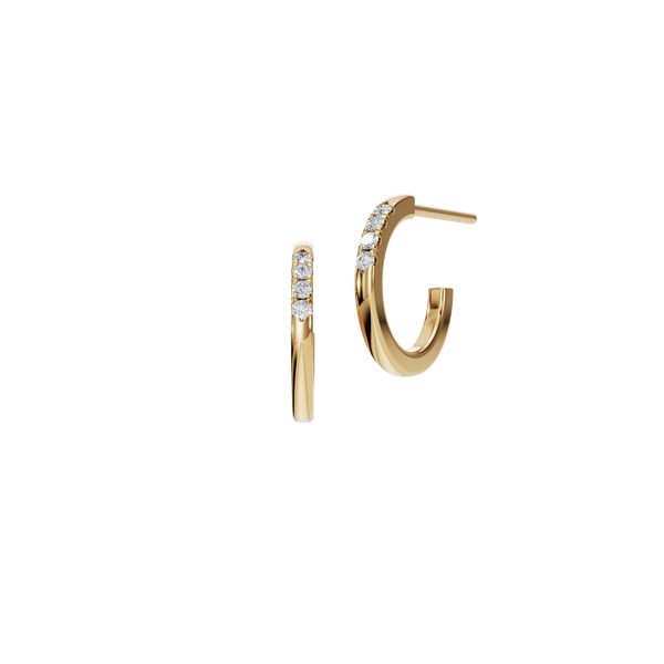 Lab Grown Diamond Huggie Hoop Earrings | Minimalist Round Diamond Hoops