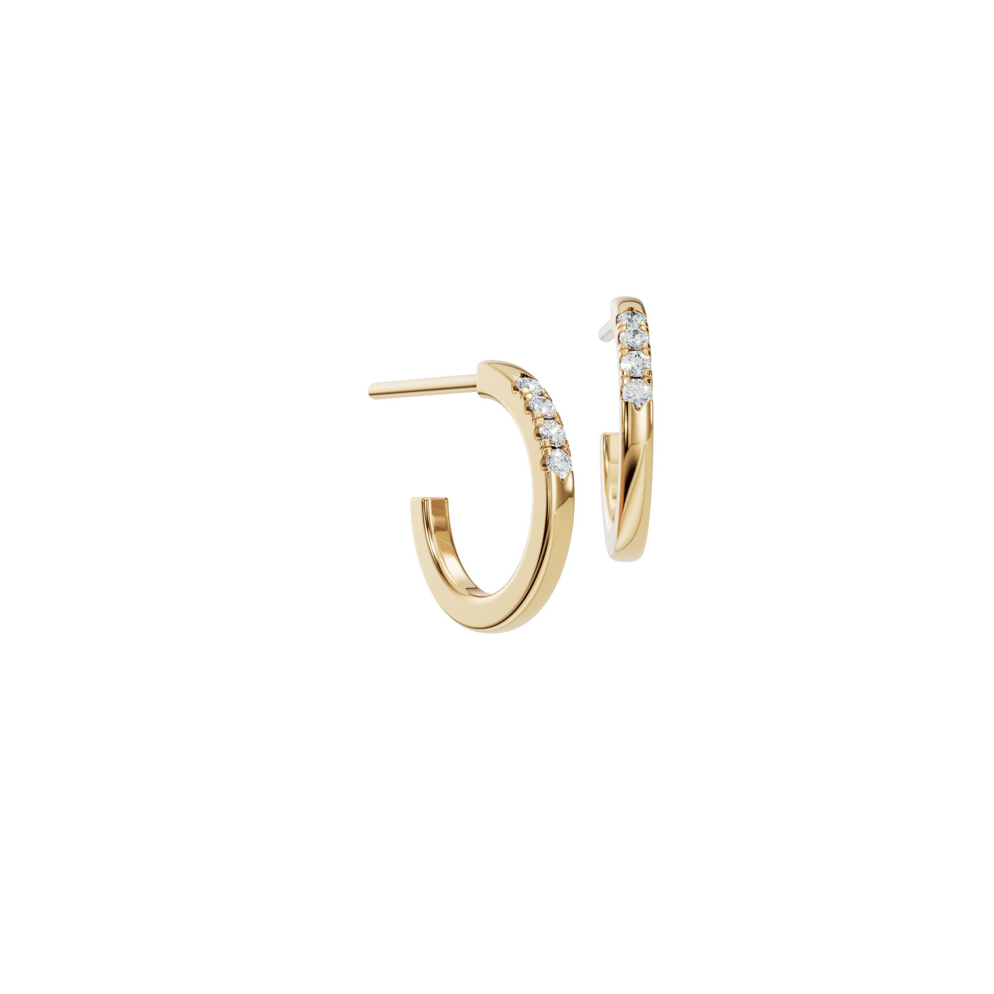 0.05 CTW Round Diamond Mini Hoop Earrings - Delicate Pave Everyday Style