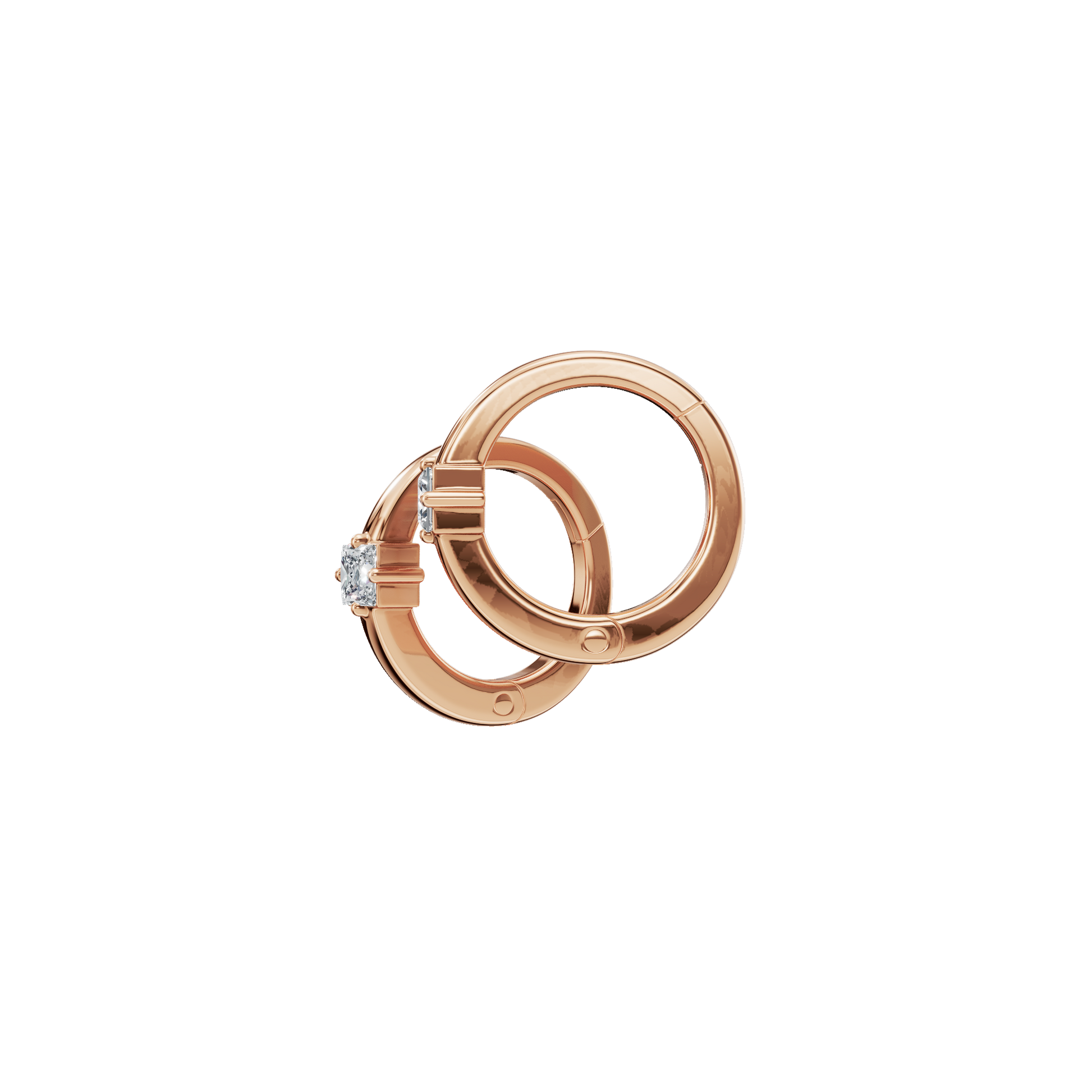 0.34 CTW Princess Cut Lab Grown Diamond Hoop Earrings | Modern Gold Huggies