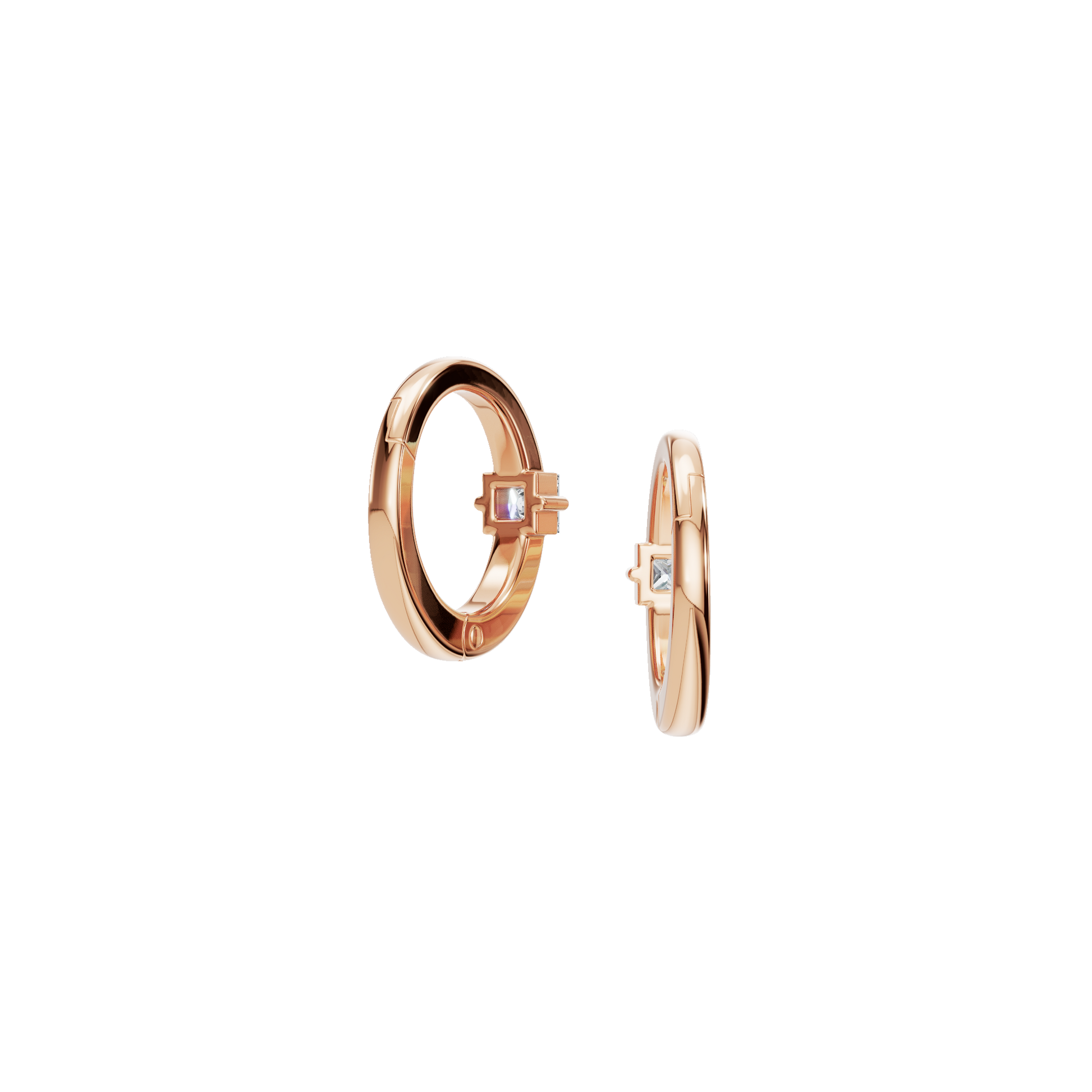 0.34 CTW Princess Cut Lab Grown Diamond Hoop Earrings | Modern Gold Huggies