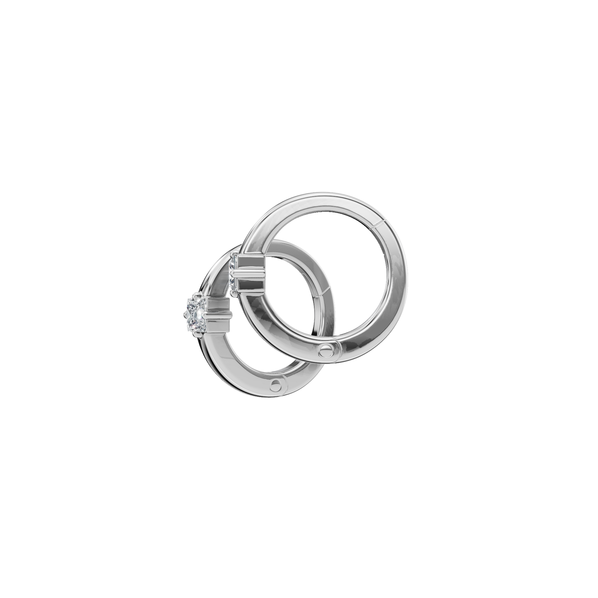 0.34 CTW Princess Cut Lab Grown Diamond Hoop Earrings | Modern Gold Huggies