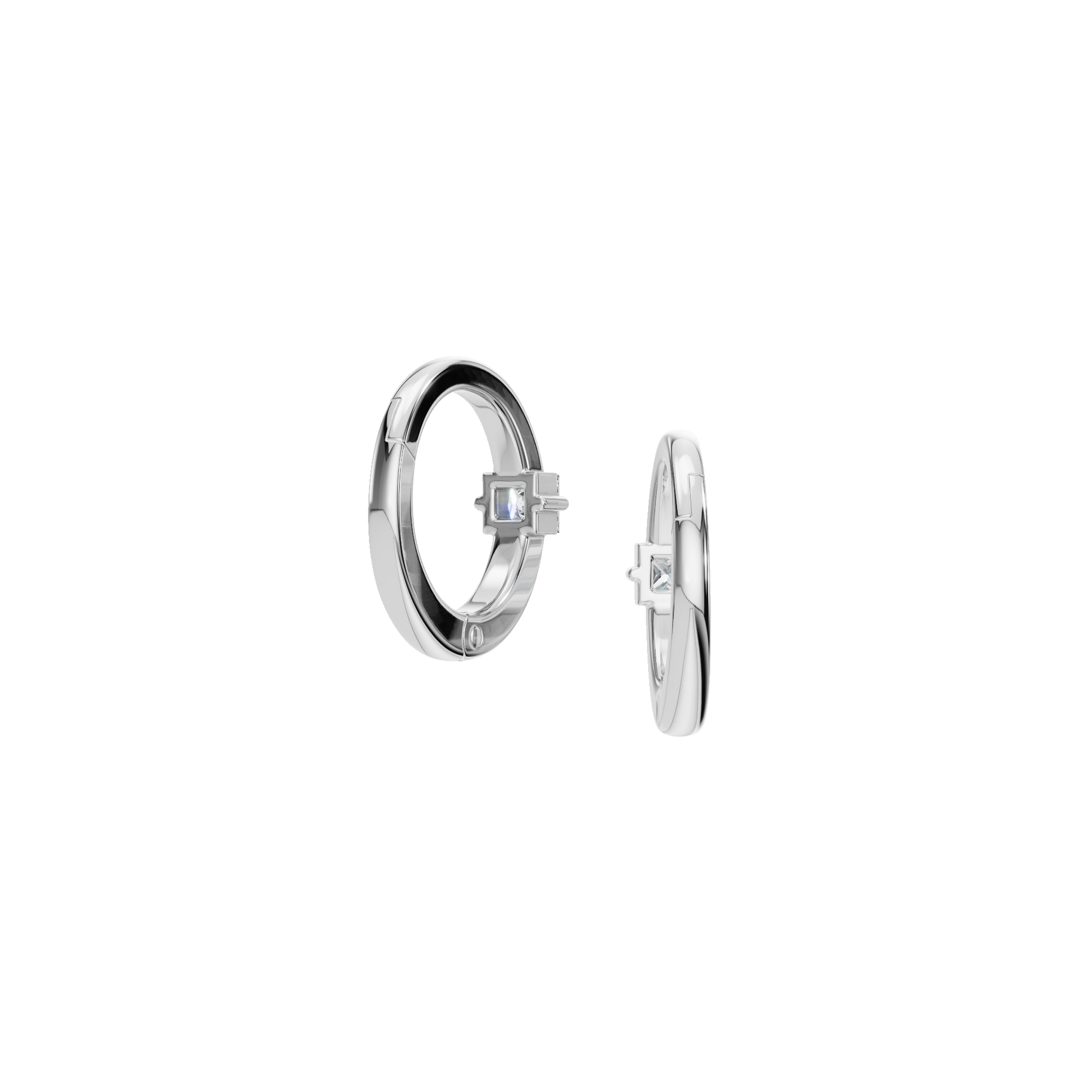 0.34 CTW Princess Cut Lab Grown Diamond Hoop Earrings | Modern Gold Huggies
