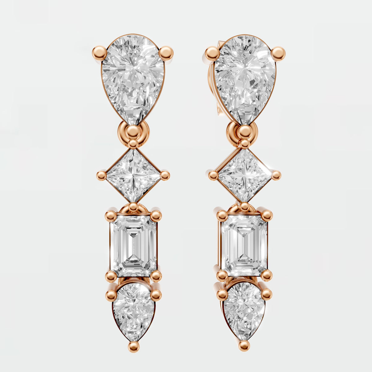 Valentina Multi Shape Diamond Drop Dangle Earrings