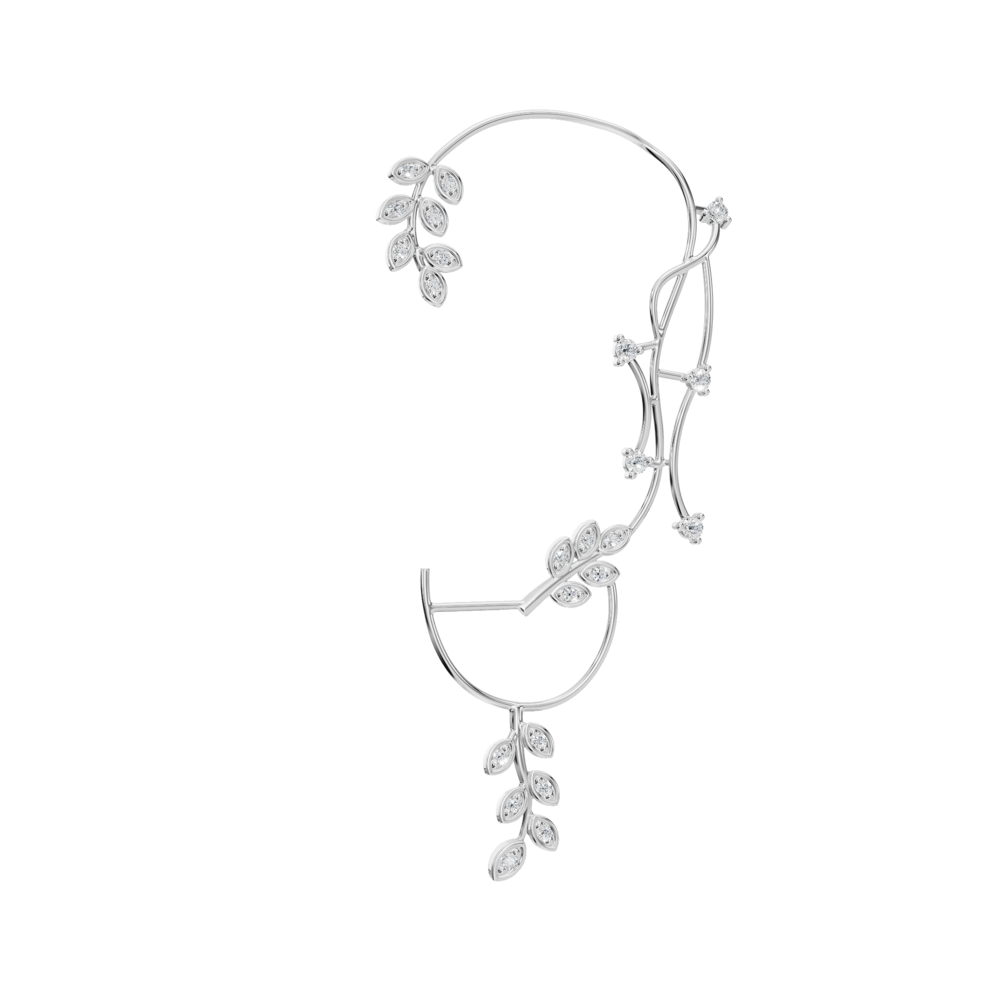 Blossom Crush Lab Grown Diamond Ear Wrap – Festival Jewelry