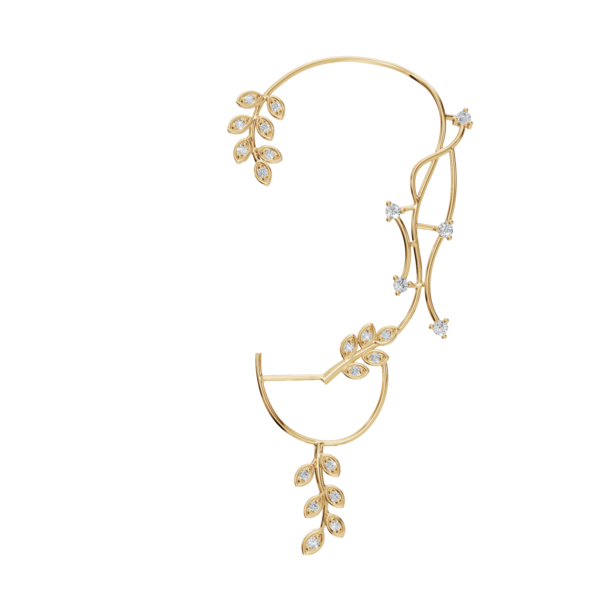 Blossom Crush Lab Grown Diamond Ear Wrap – Festival Jewelry