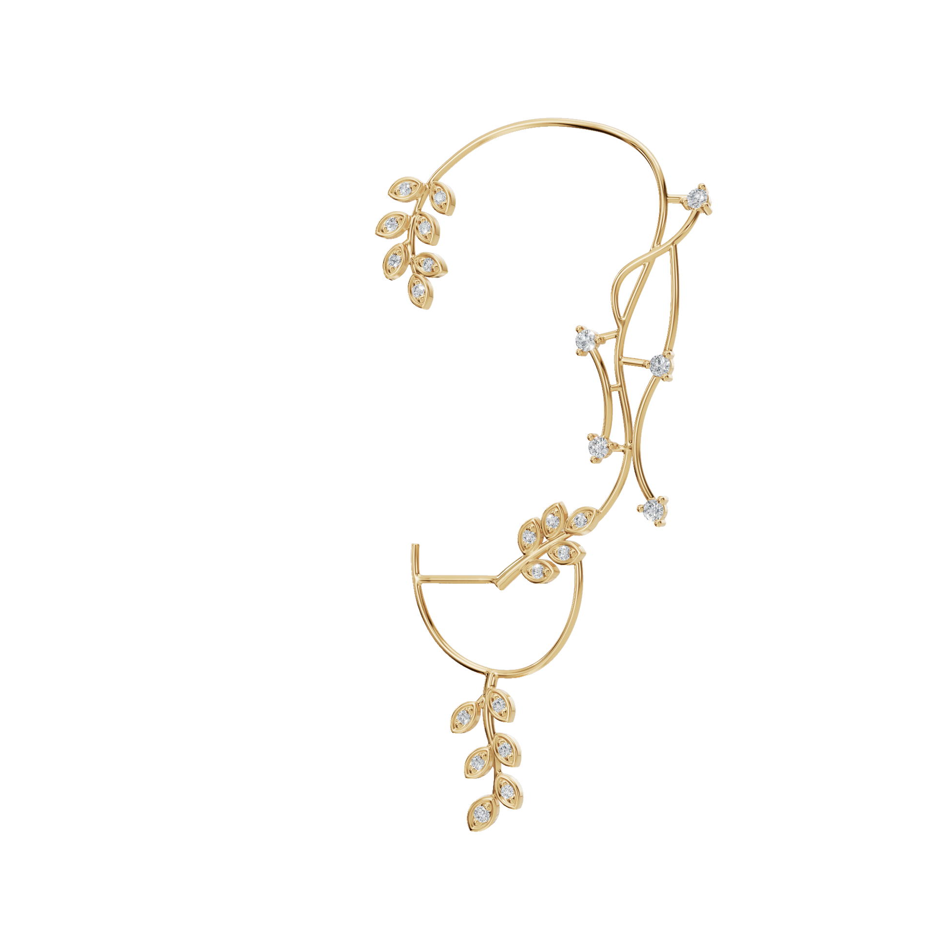 Blossom Crush Lab Grown Diamond Ear Wrap – Festival Jewelry