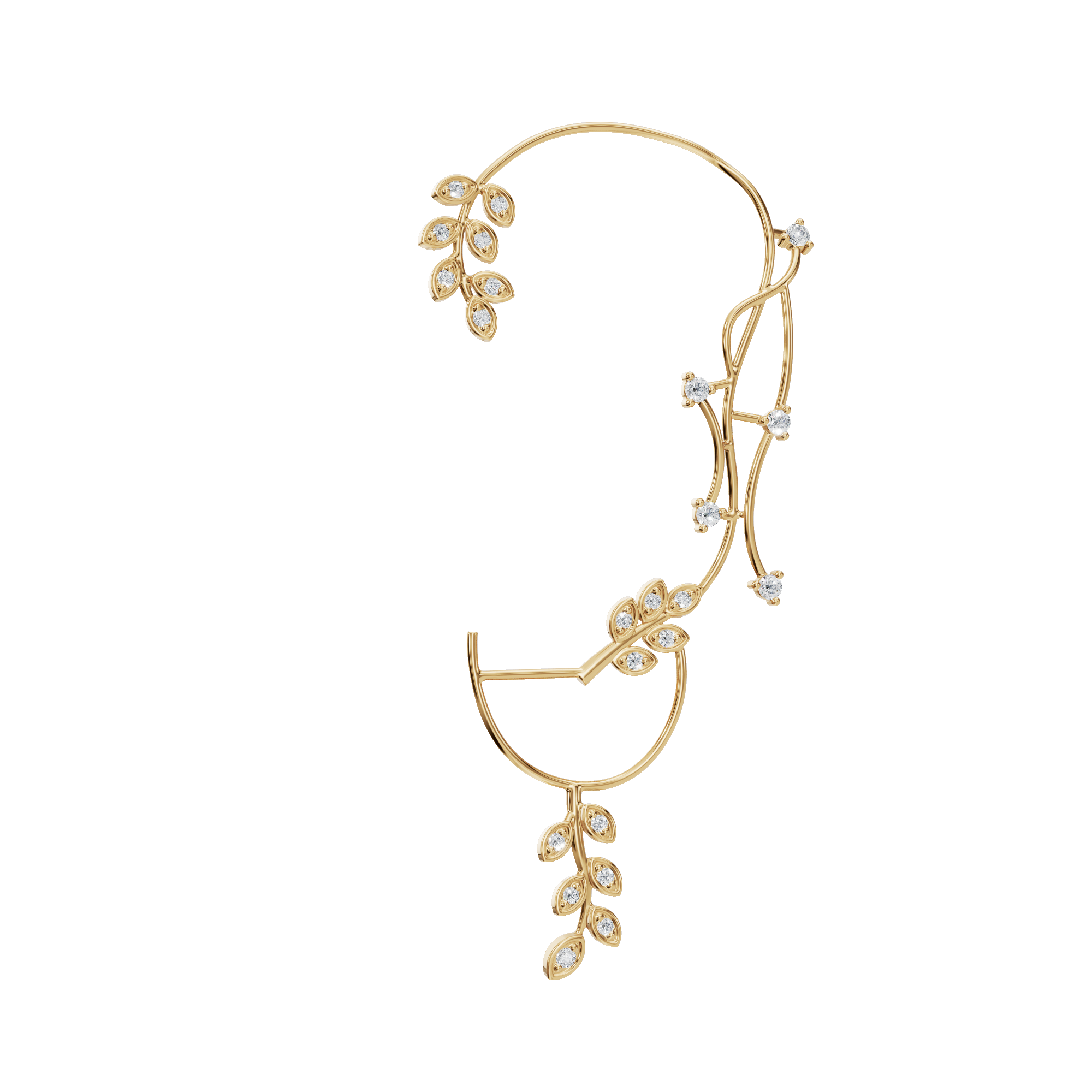 Blossom Crush Lab Grown Diamond Ear Wrap – Festival Jewelry
