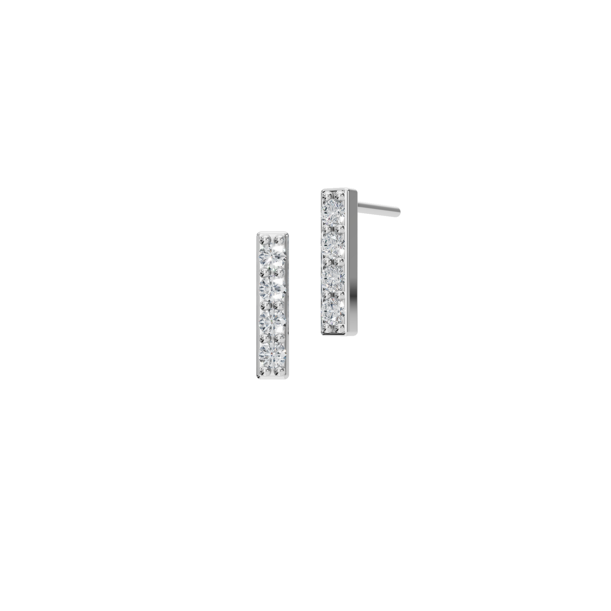 Subtle Spark Lab Grown Diamond Bar Stud Earrings