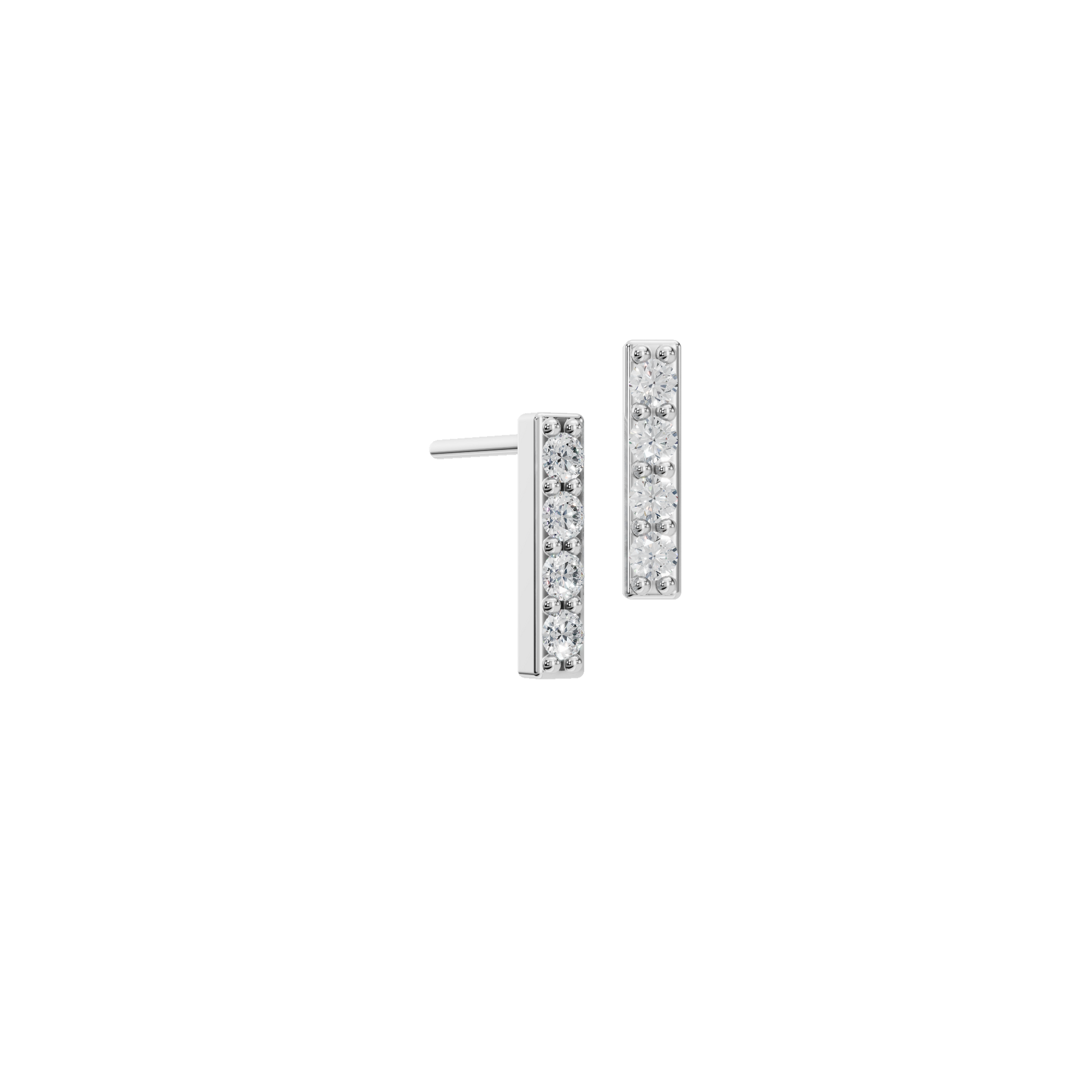 Subtle Spark Lab Grown Diamond Bar Stud Earrings