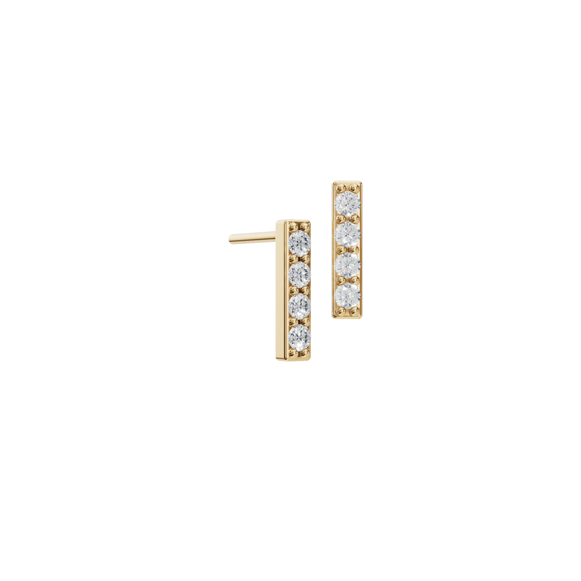 Subtle Spark Lab Grown Diamond Bar Stud Earrings