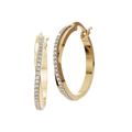 Round Cut Diamond Bezel Set Hoop Earrings