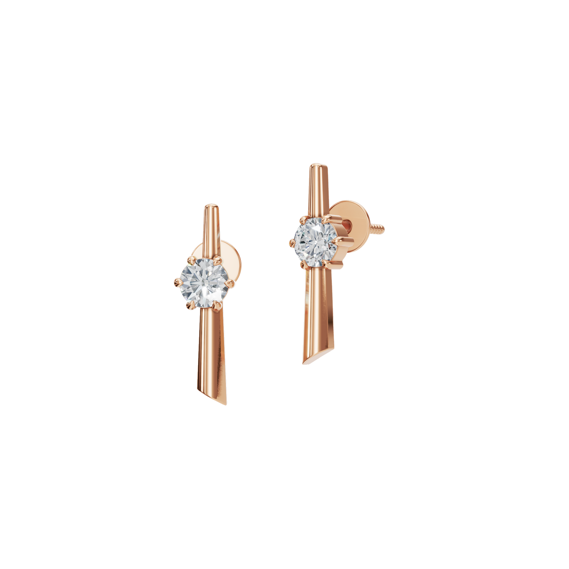 The Modern Column Lab Grown Diamond Stud Earrings