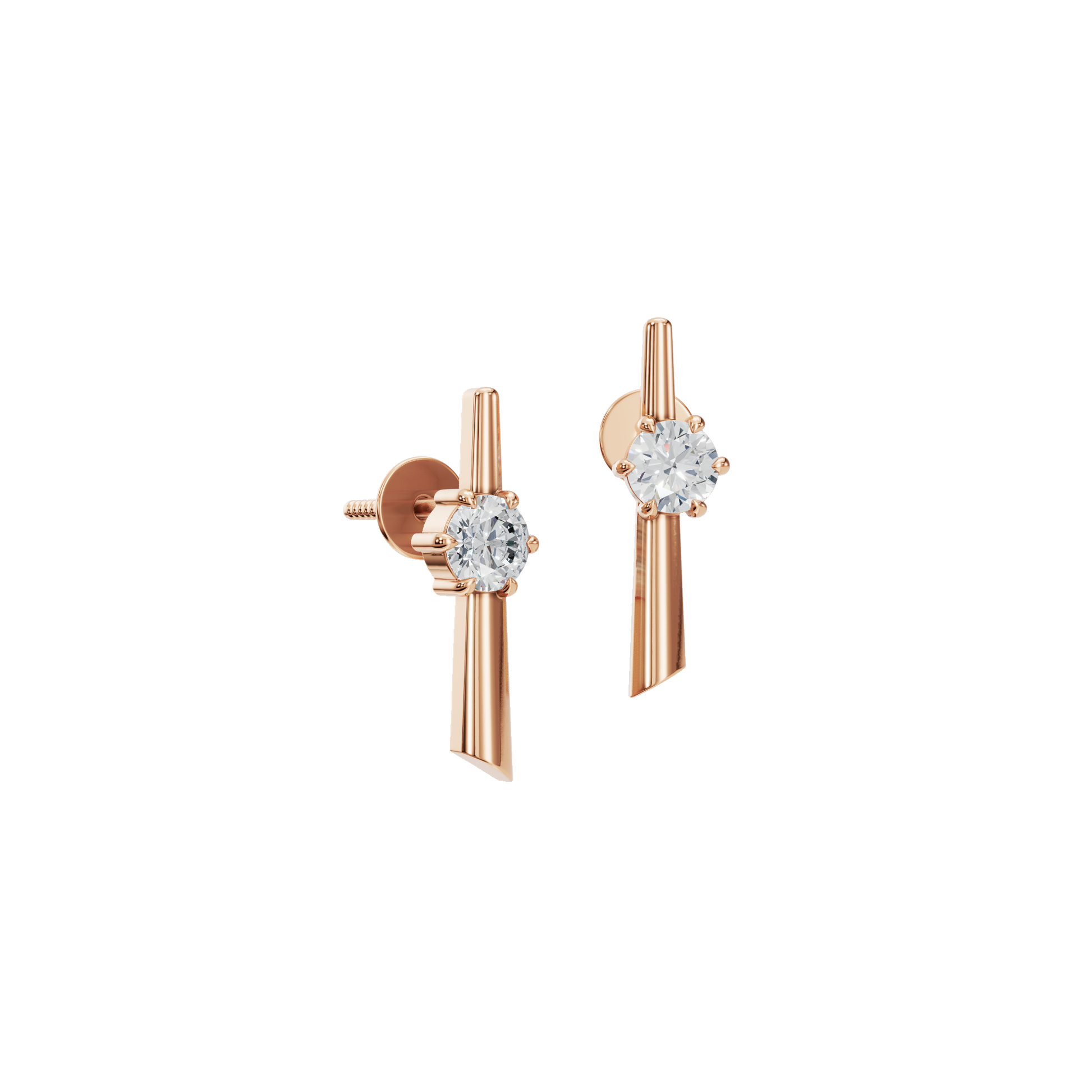 The Modern Column Lab Grown Diamond Stud Earrings