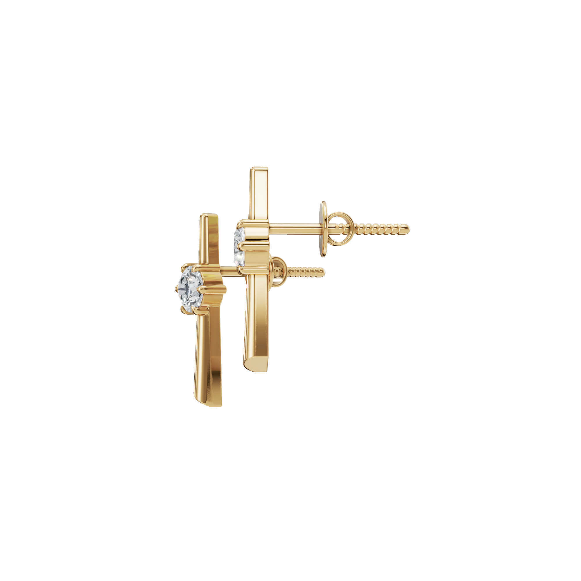The Modern Column Lab Grown Diamond Stud Earrings