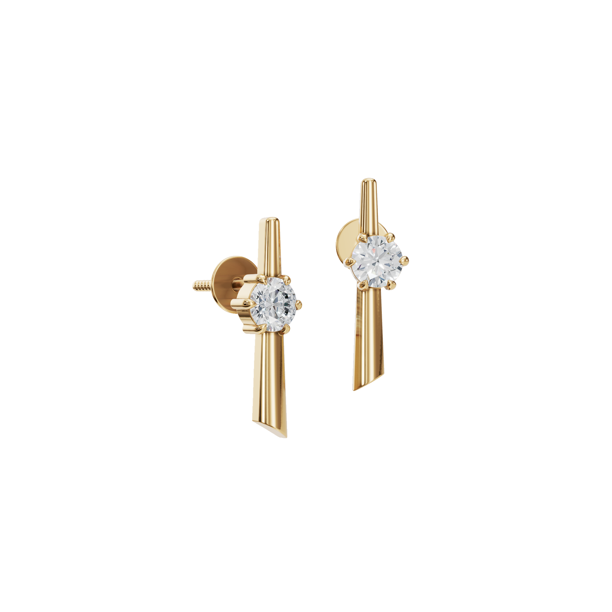 The Modern Column Lab Grown Diamond Stud Earrings