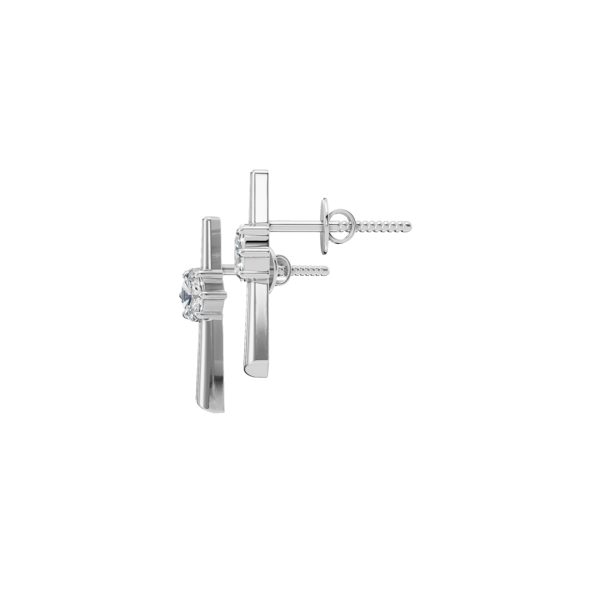 0.40 CTW Must-Have Oval Diamond Earrings – Modern Bar Design