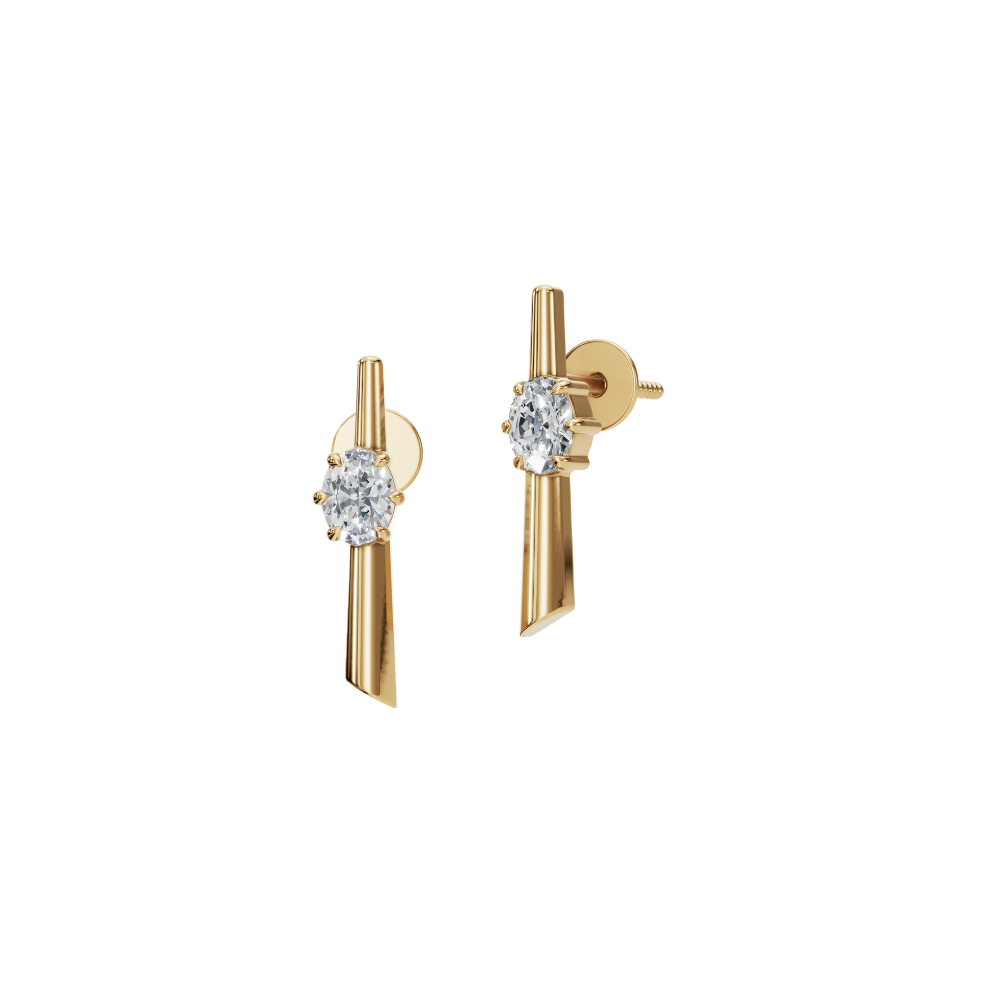 0.40 CTW Must-Have Oval Diamond Earrings – Modern Bar Design