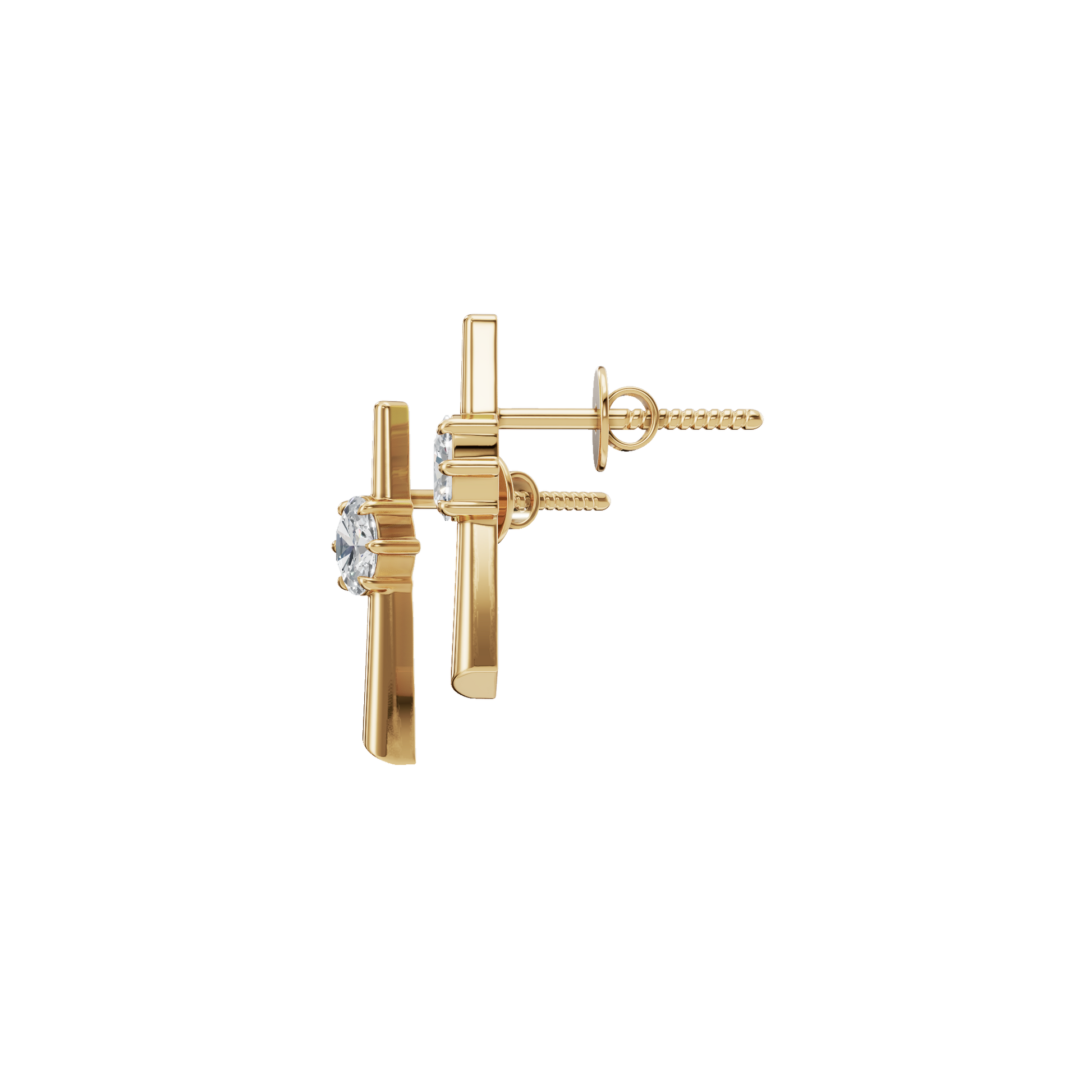 0.40 CTW Must-Have Oval Diamond Earrings – Modern Bar Design