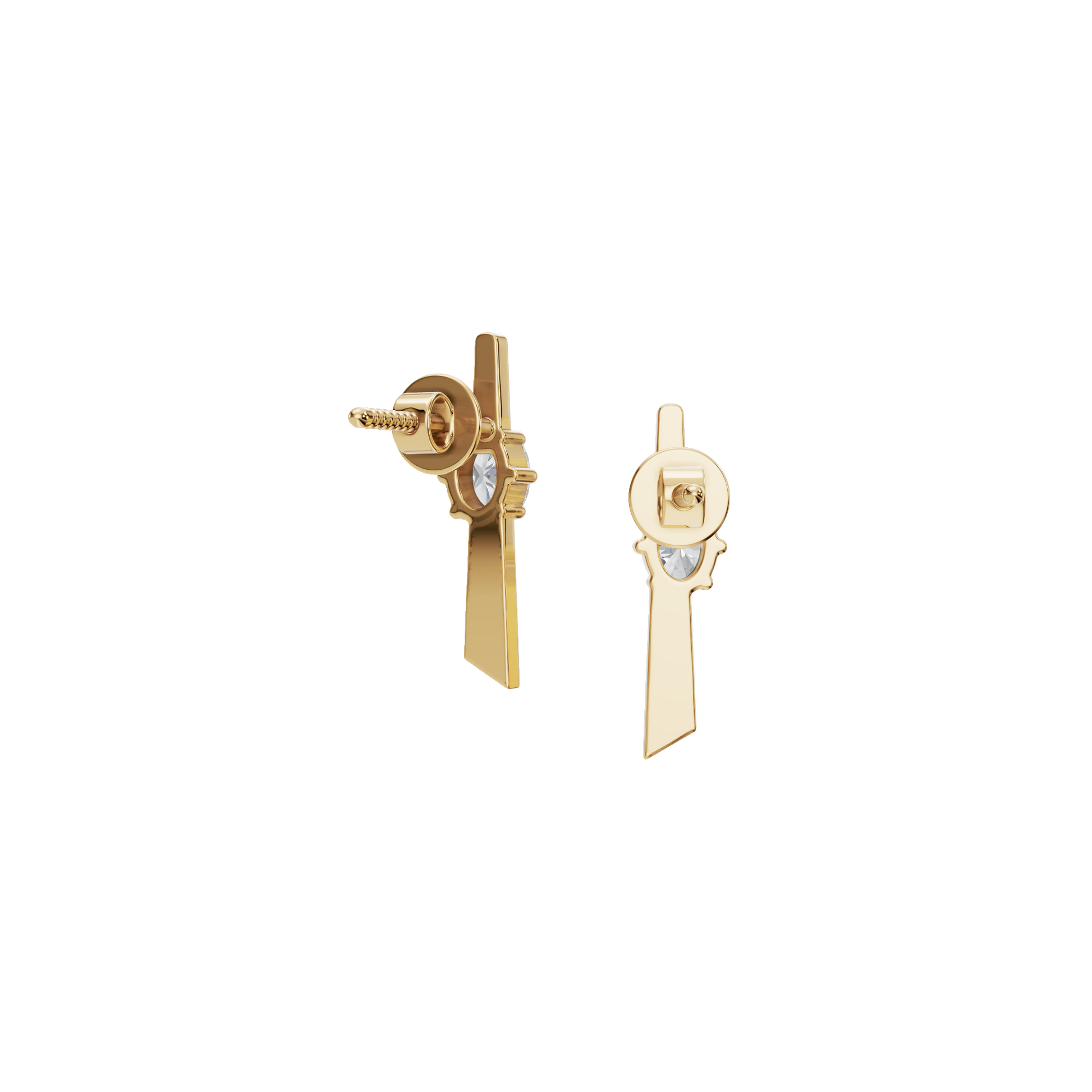 0.40 CTW Must-Have Oval Diamond Earrings – Modern Bar Design