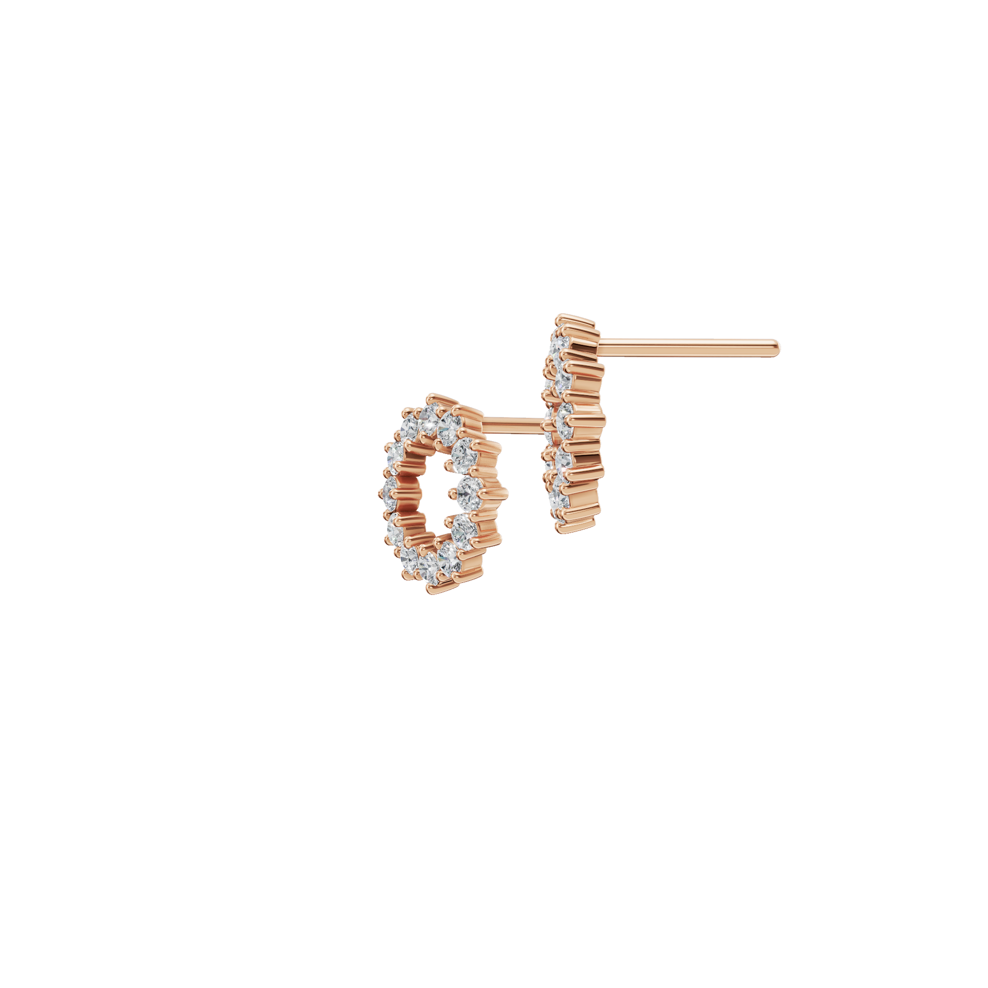 0.50 CTW Round Diamond Halo Circle Earrings in Gold