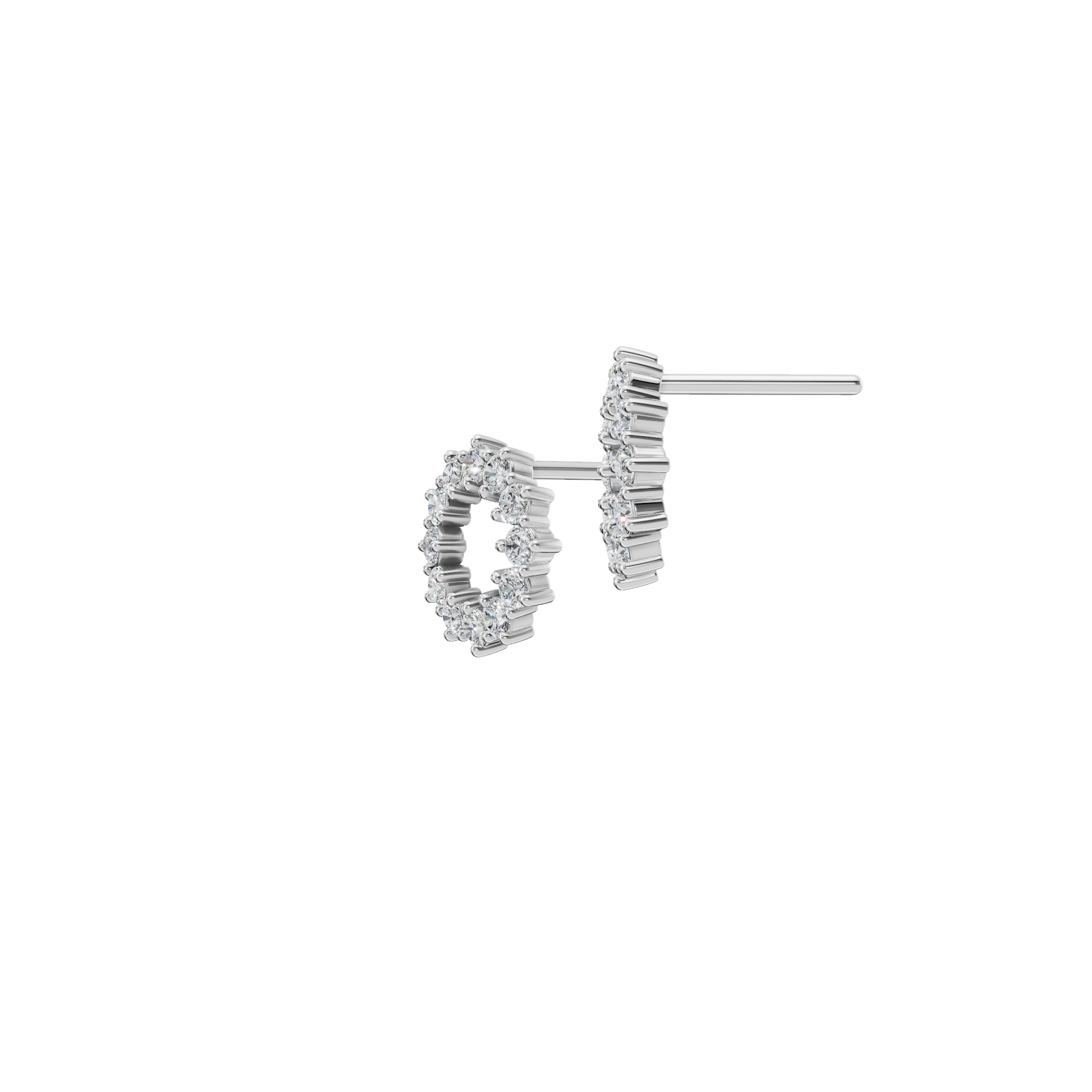 0.50 CTW Round Diamond Halo Circle Earrings in Gold