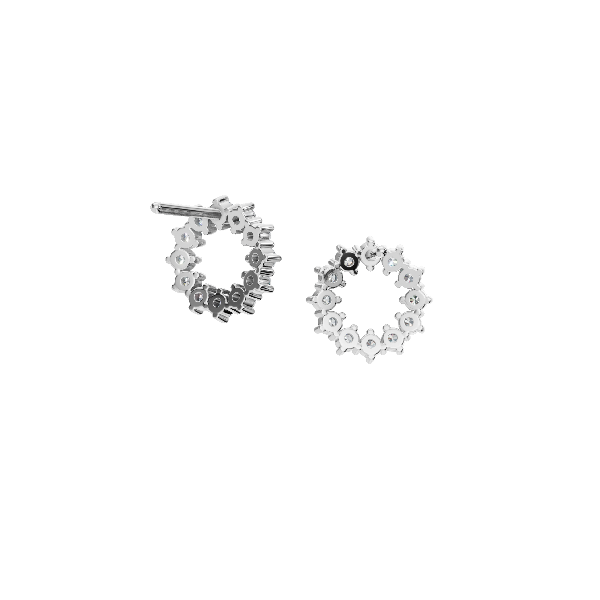 0.50 CTW Round Diamond Halo Circle Earrings in Gold