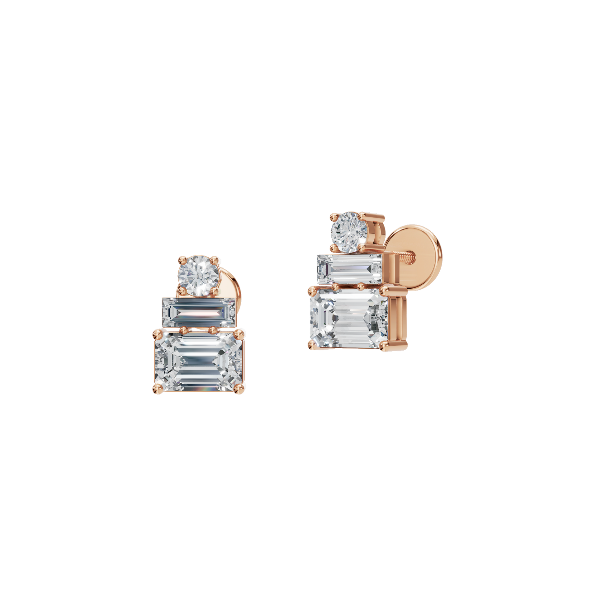 Modern Lab Grown Diamond Stud Earrings - Anniversary Gift
