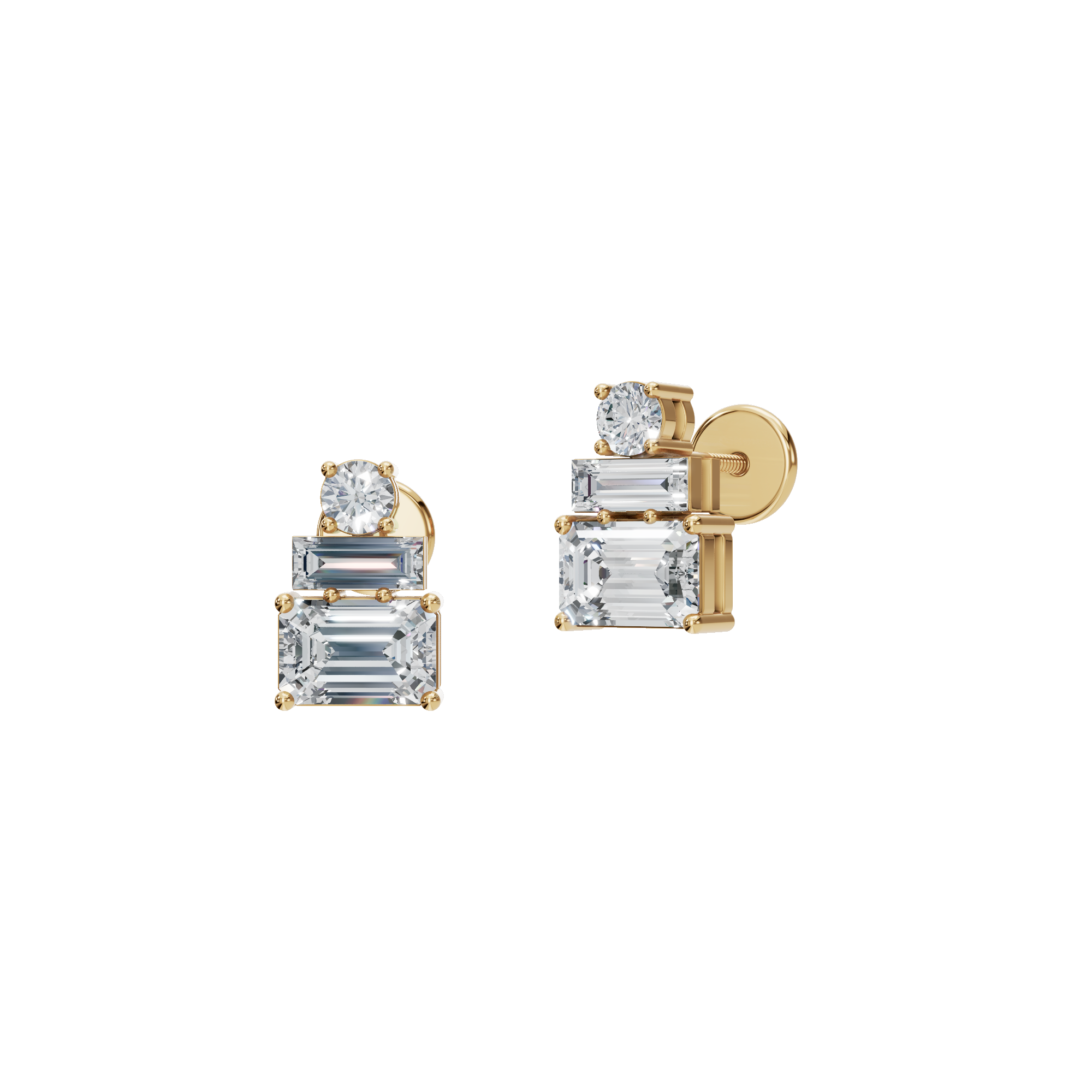 Modern Diamond Stud Earrings - Anniversary Gift
