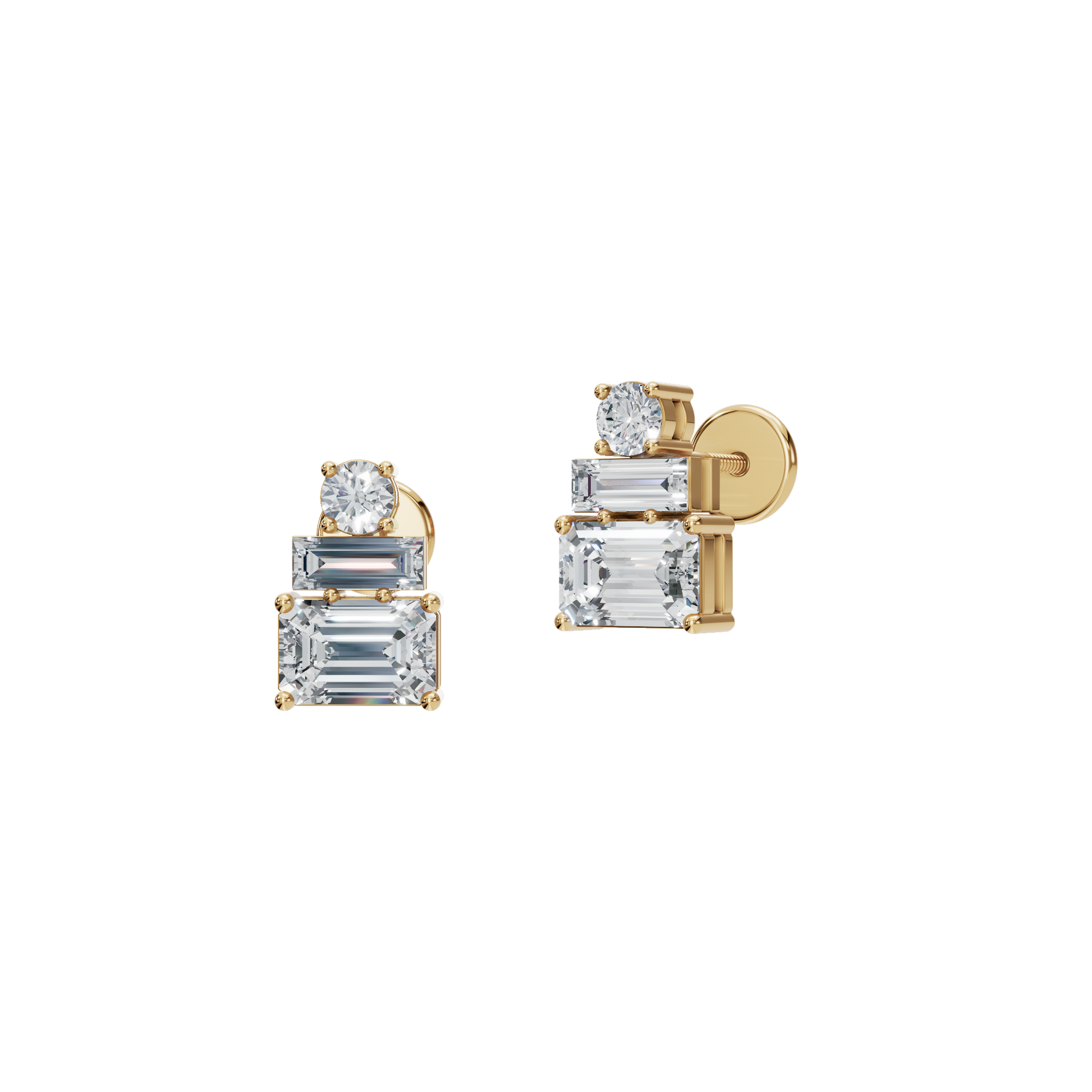 Modern Lab Grown Diamond Stud Earrings - Anniversary Gift