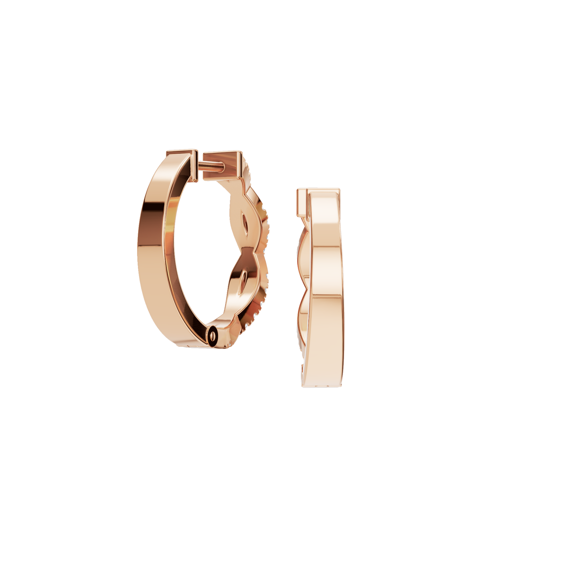 0.25 CTW Lab Grown Diamond Twisted Hoop Earrings | Diamond Infinity Huggie Hoops