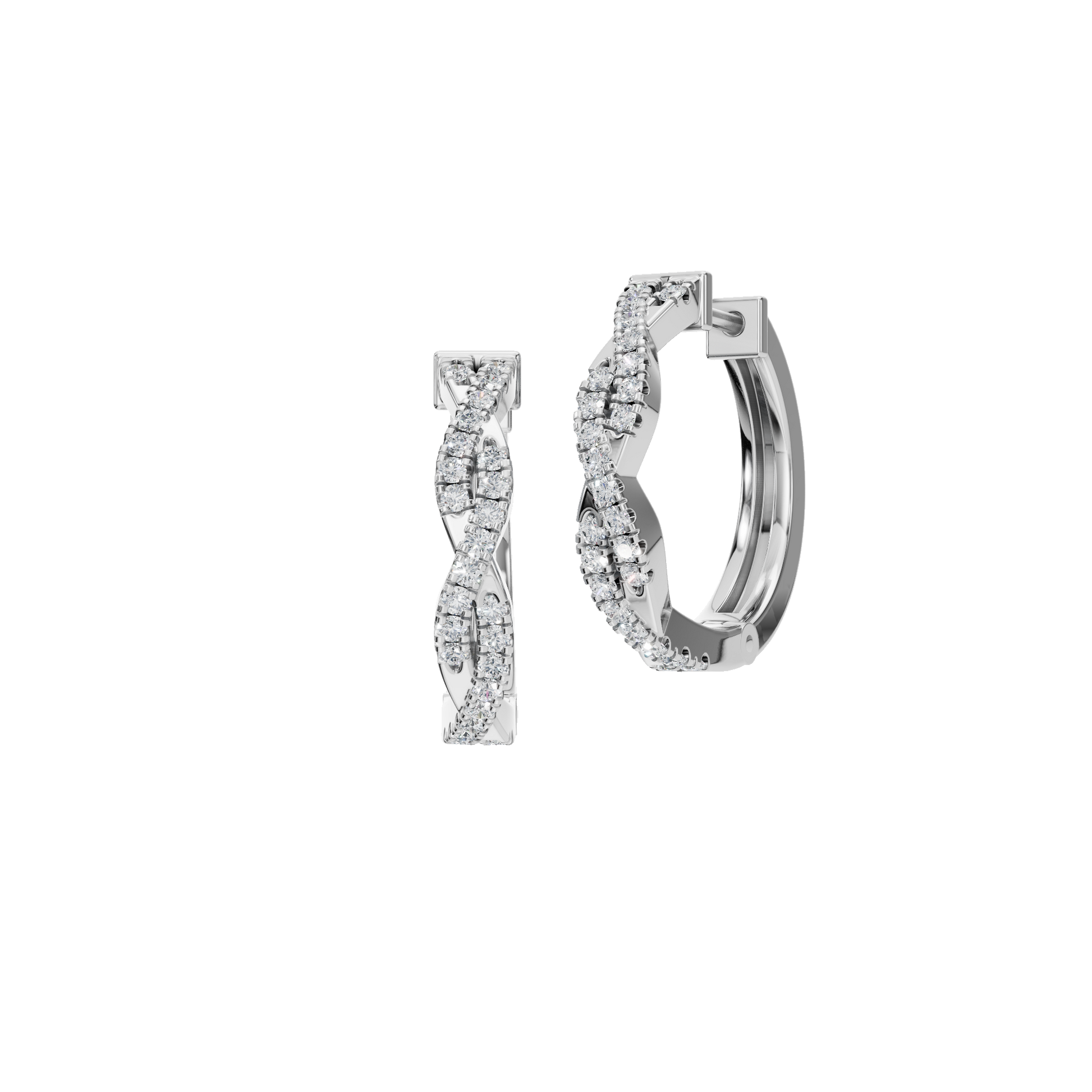 0.25 CTW Lab Grown Diamond Twisted Hoop Earrings | Diamond Infinity Huggie Hoops