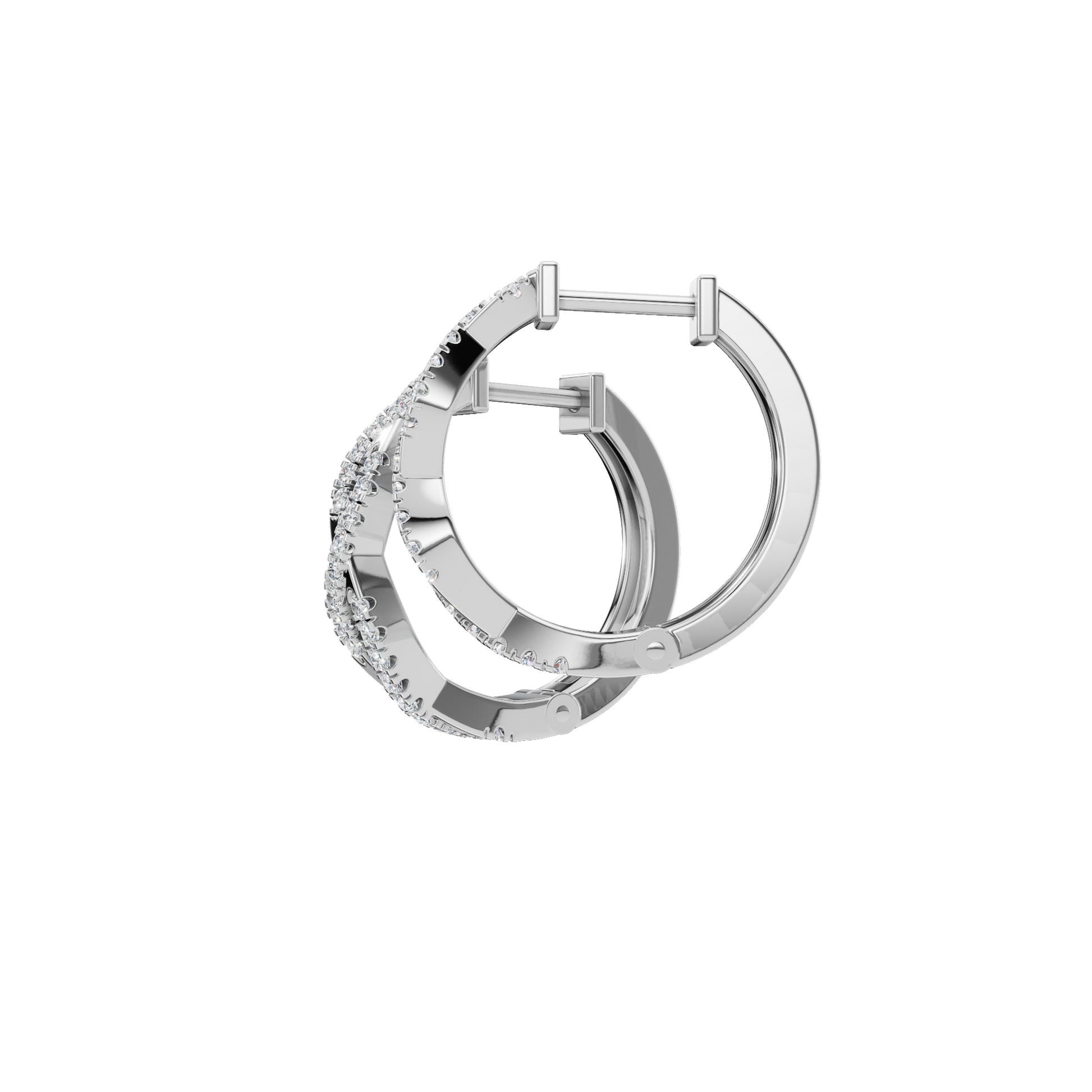 0.25 CTW Lab Grown Diamond Twisted Hoop Earrings | Diamond Infinity Huggie Hoops