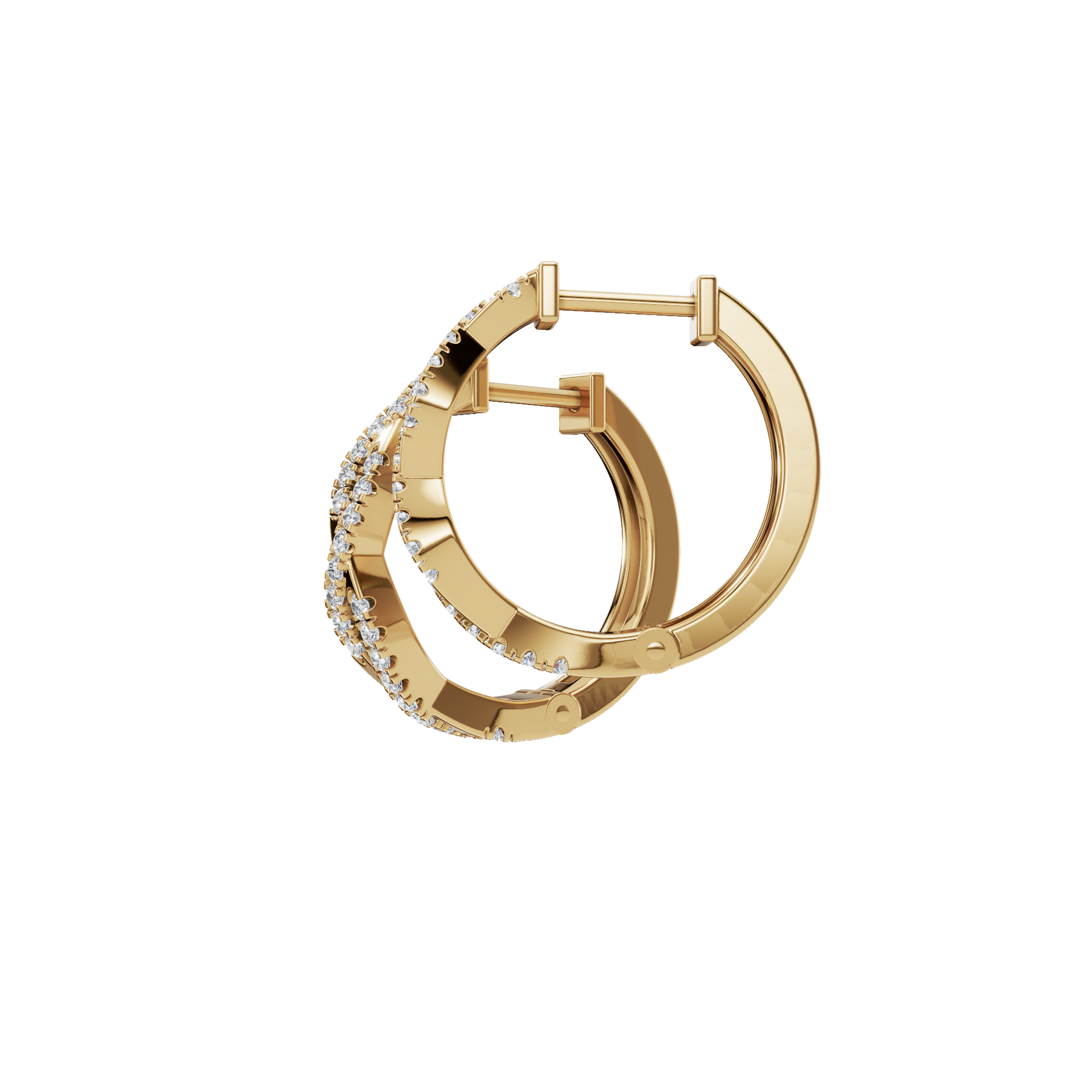 0.25 CTW Lab Grown Diamond Twisted Hoop Earrings | Diamond Infinity Huggie Hoops