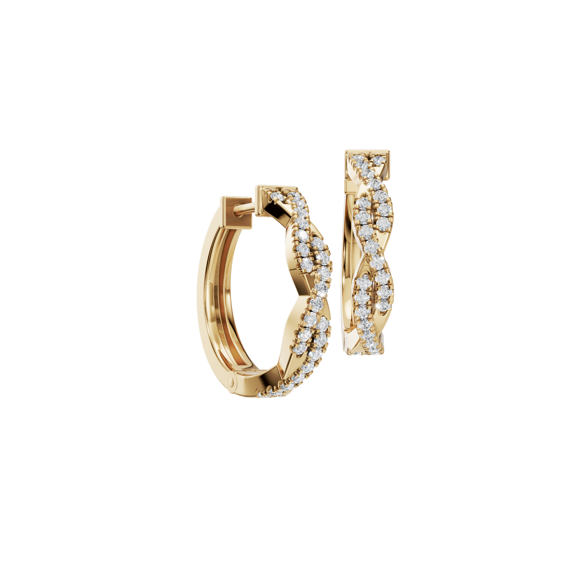 0.25 CTW Lab Grown Diamond Twisted Hoop Earrings | Diamond Infinity Huggie Hoops