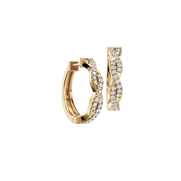 0.25 CTW Lab Grown Diamond Twisted Hoop Earrings | Diamond Infinity Huggie Hoops