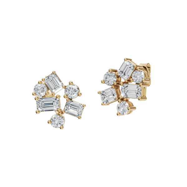 1.86 CTW Lab-Grown Diamond Cluster Stud Earrings