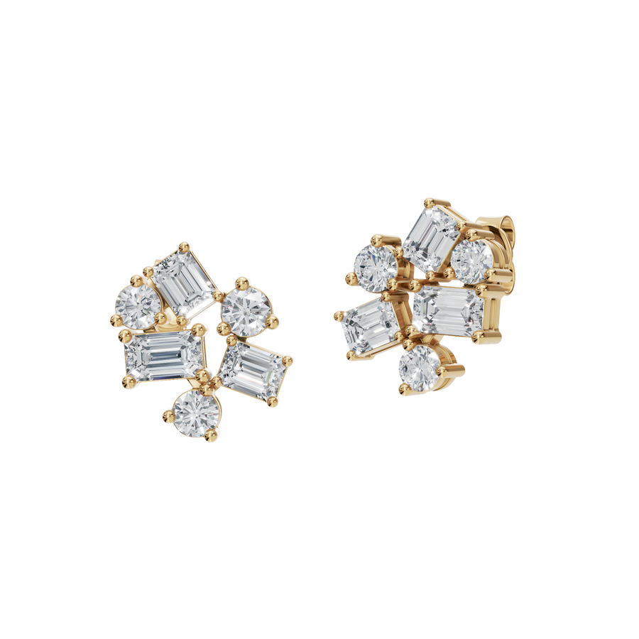 Lab-Grown Diamond Cluster Stud Earrings