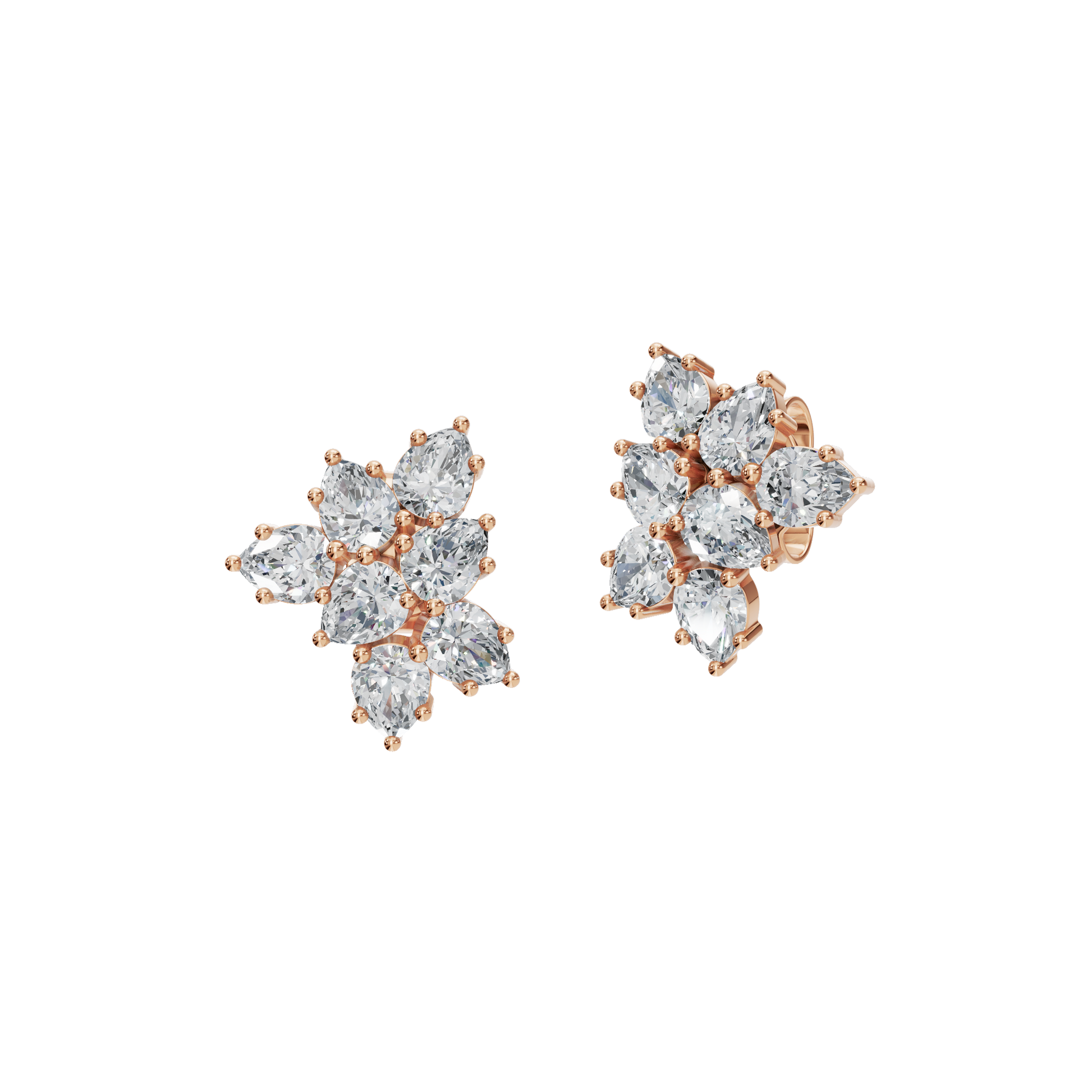 Midnight Bloom Lab Grown Diamond Cluster Studs