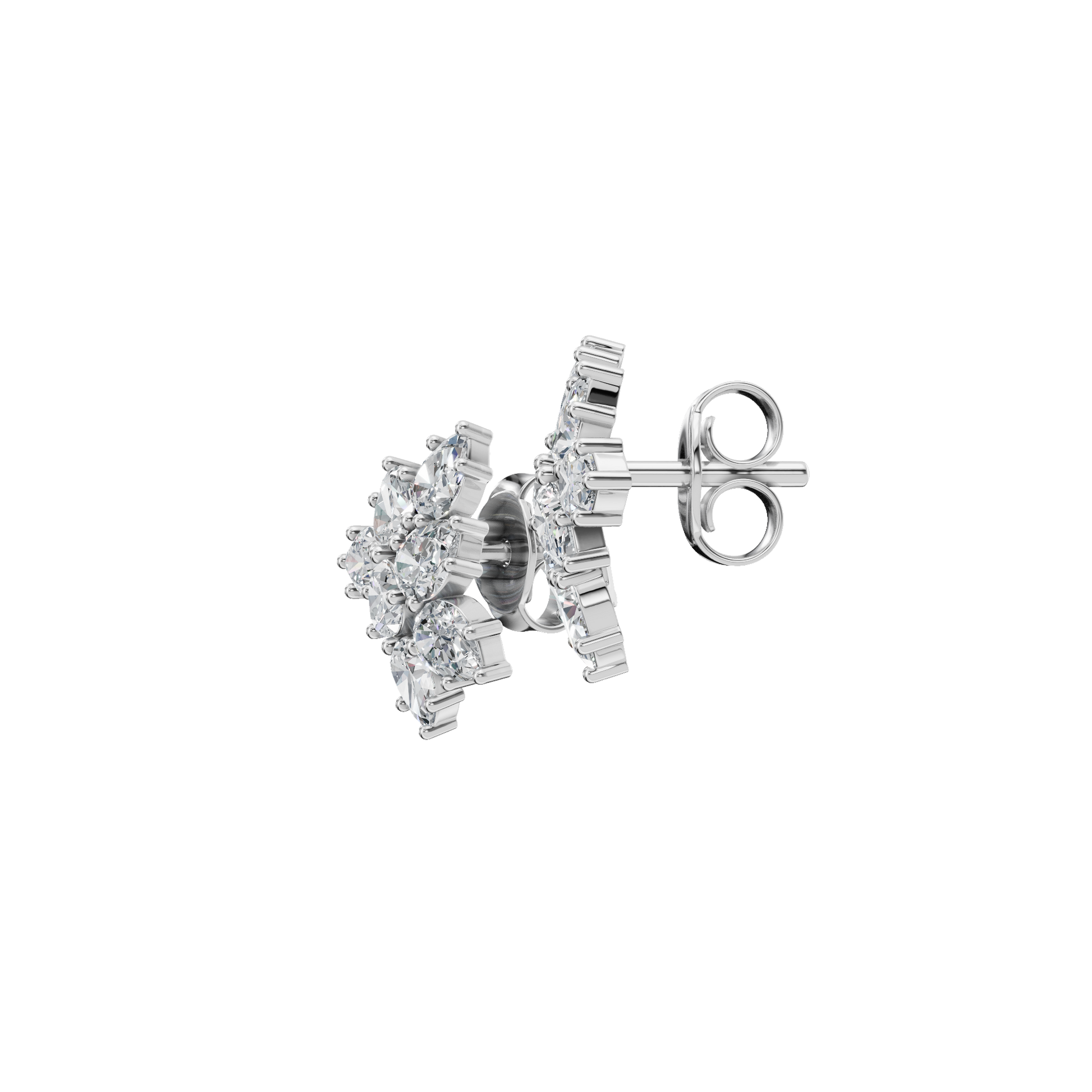 Midnight Bloom Lab Grown Diamond Cluster Studs