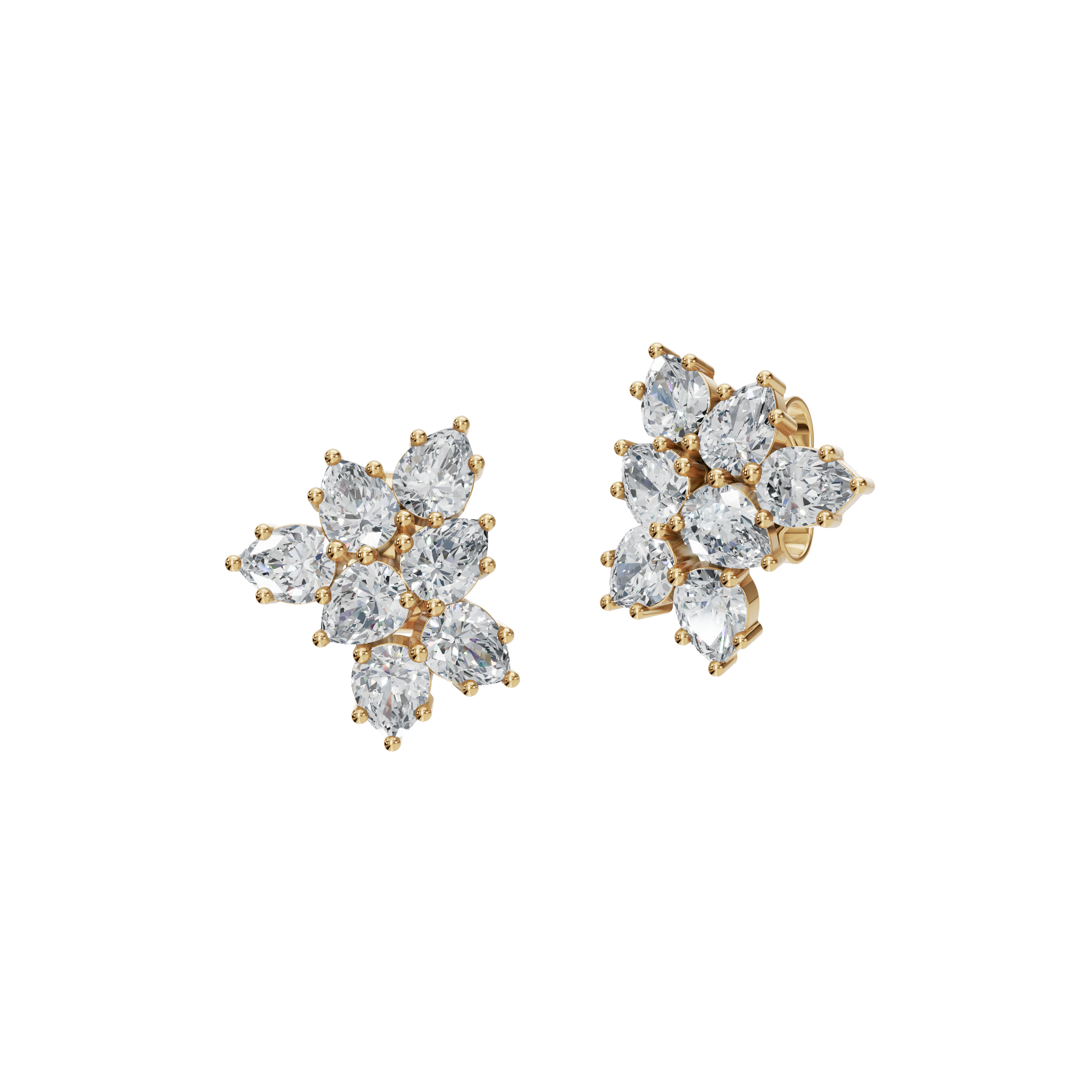 Midnight Bloom Lab Grown Diamond Cluster Studs
