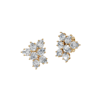 1.86 Ct Pear Diamond Earrings ,Flower Style Fine Jewelry