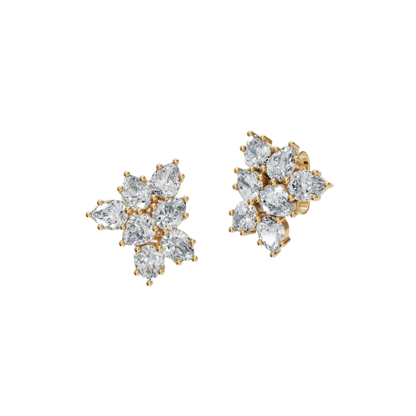1.86 Ct Pear Diamond Earrings | Flower Style Fine Jewelry