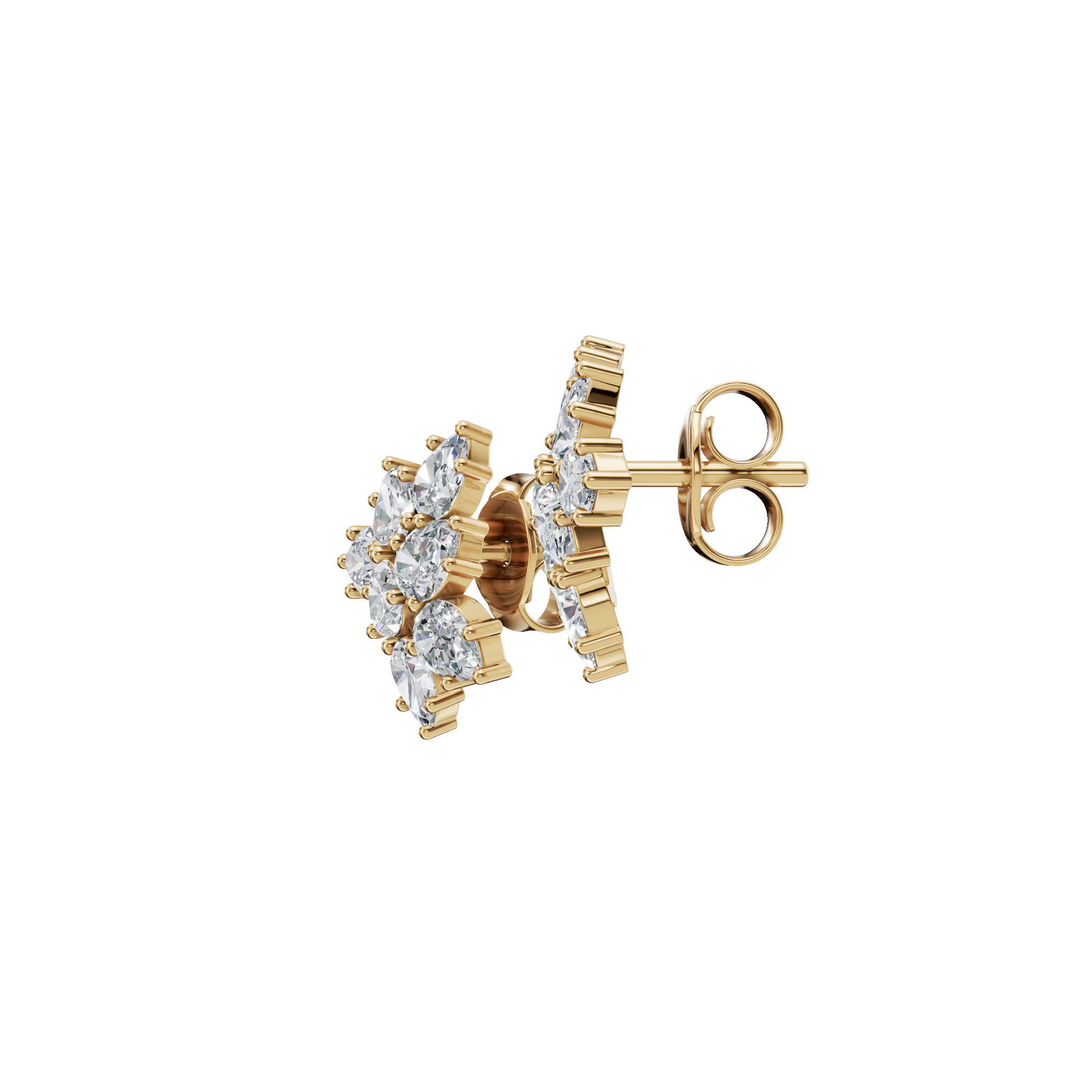 Midnight Bloom Lab Grown Diamond Cluster Studs