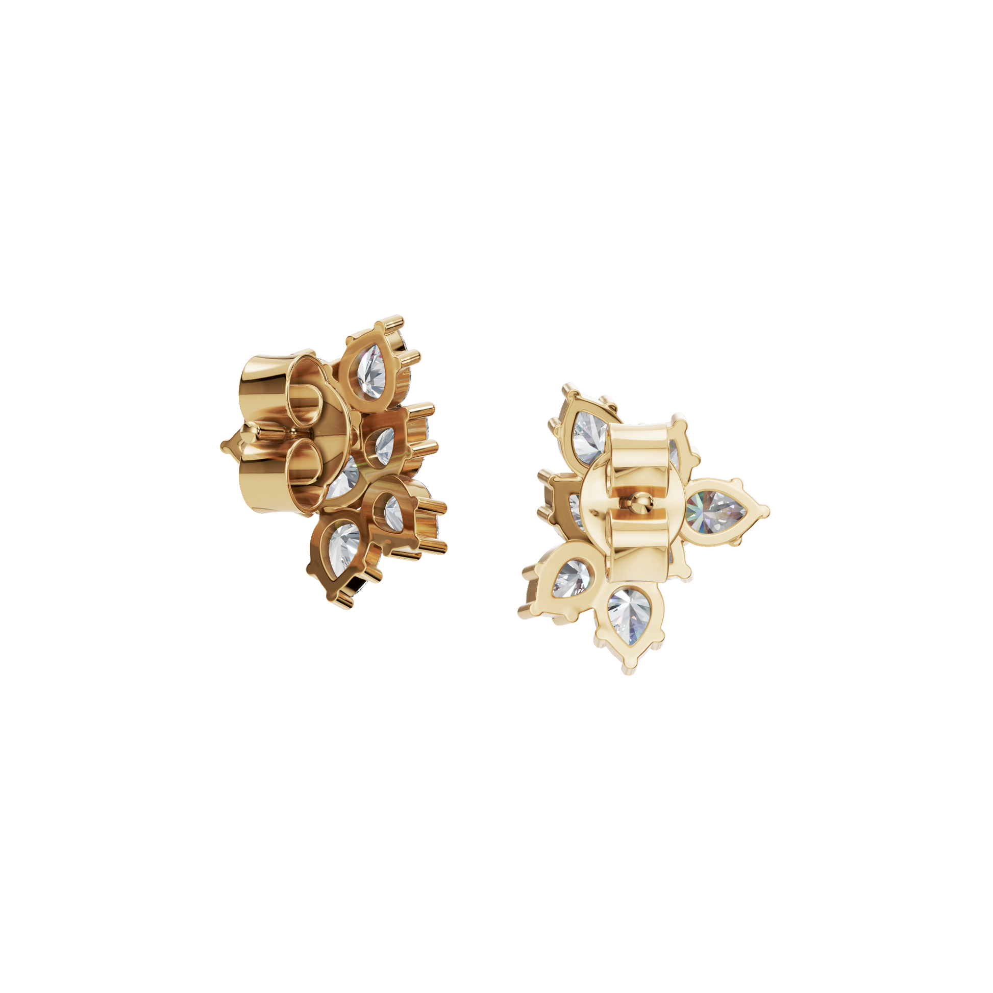 Midnight Bloom Lab Grown Diamond Cluster Studs